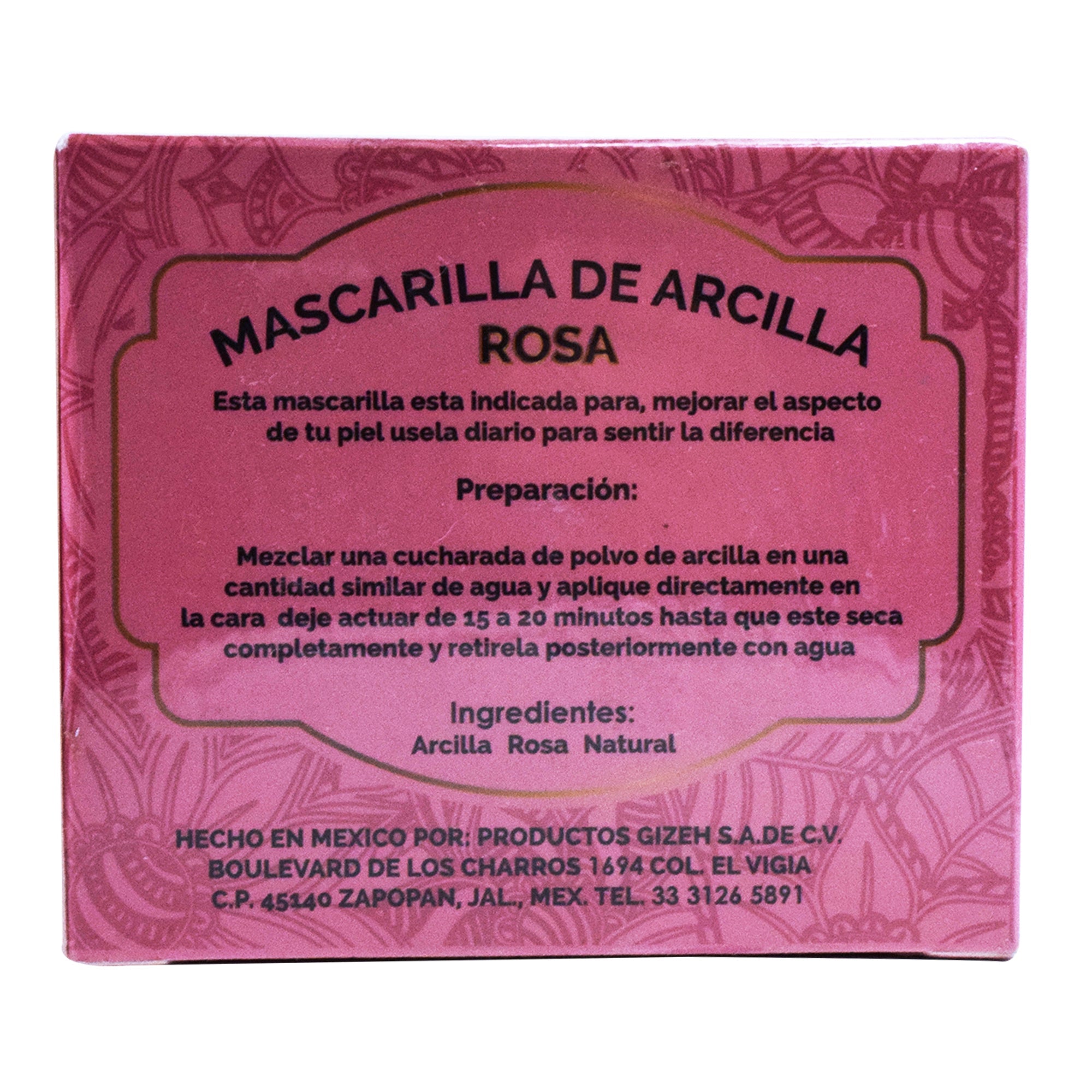 Mascarilla De Arcilla Rosa Polvo 100 G