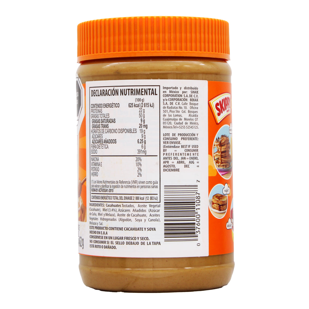 Crema De Cacahuate Tostado Con Miel 462 G