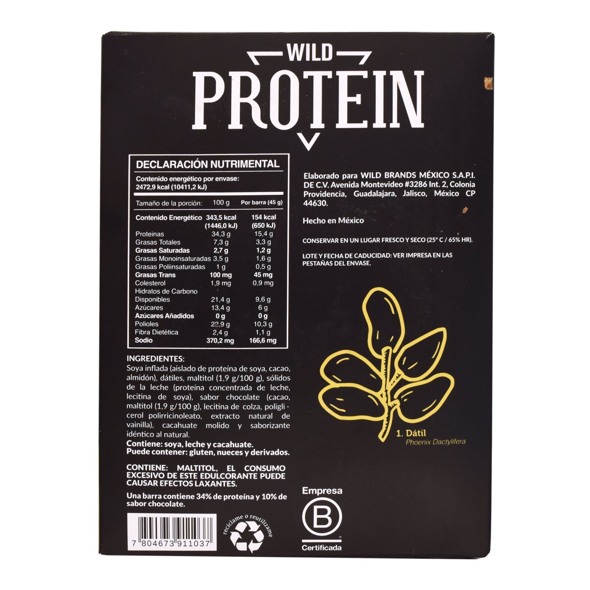 Barra De Proteina Chocolate 45 G (Paquete 16)