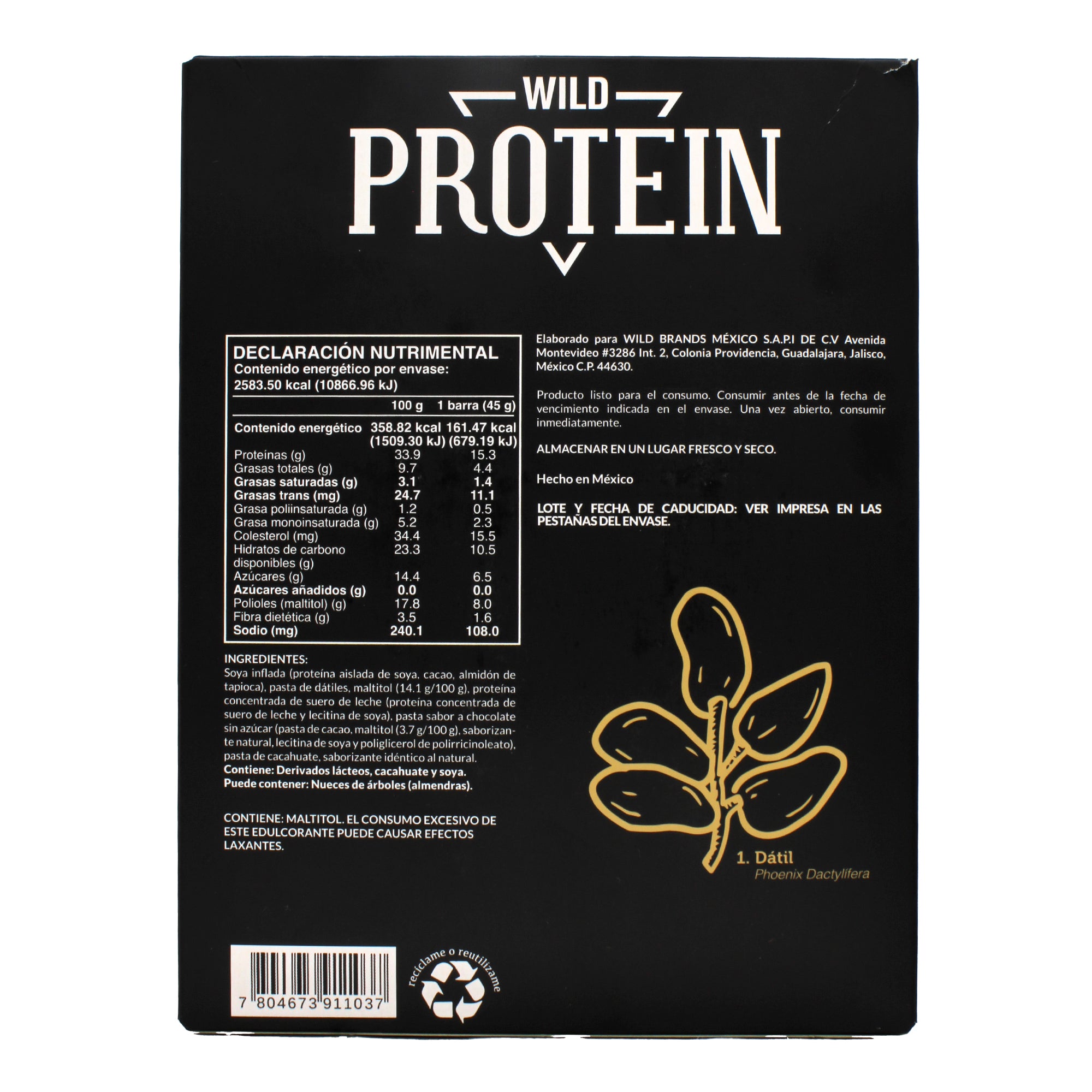 Barra De Proteina Chocolate 45 G (Paquete 16)