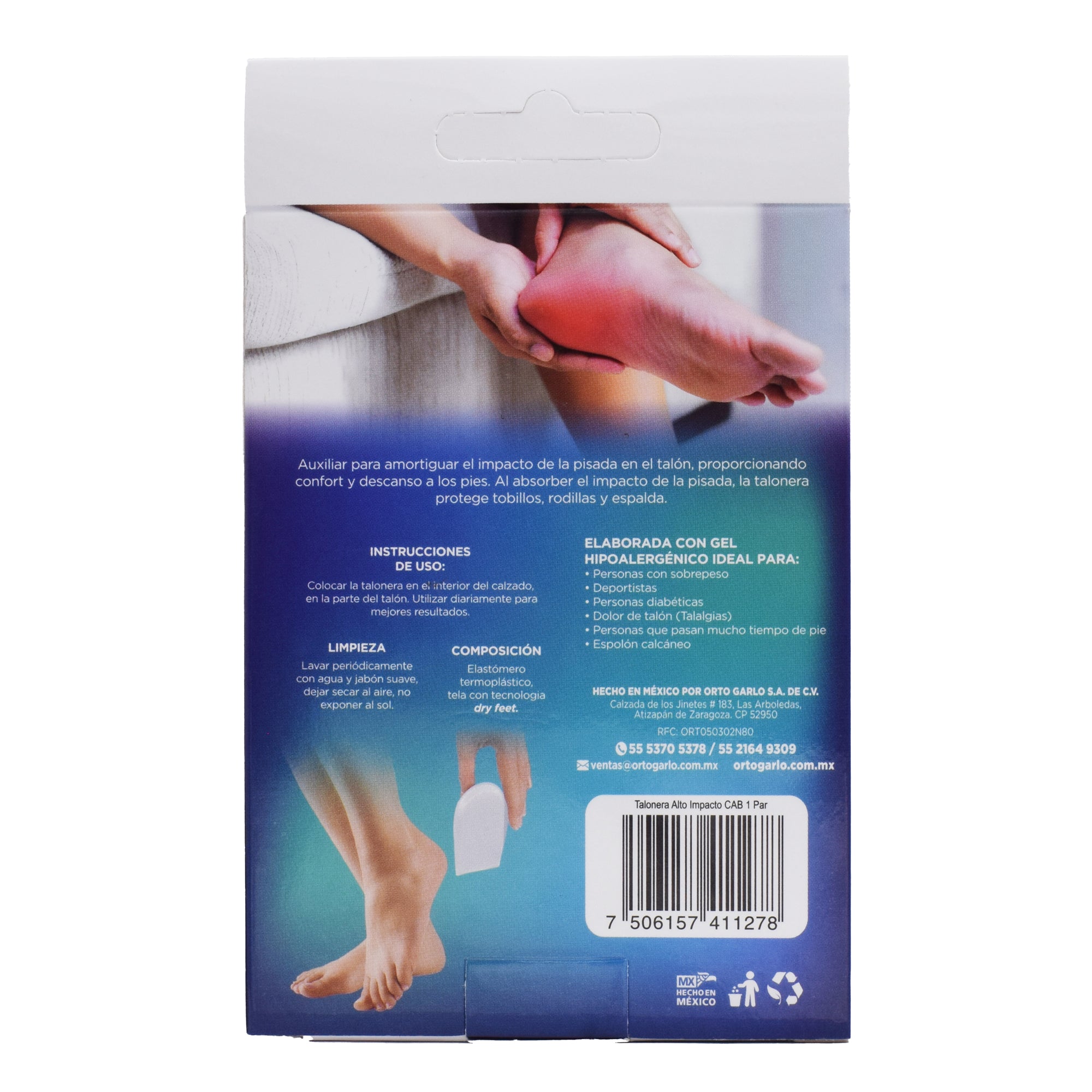 Talonera De Gel Alto Impacto Caballero