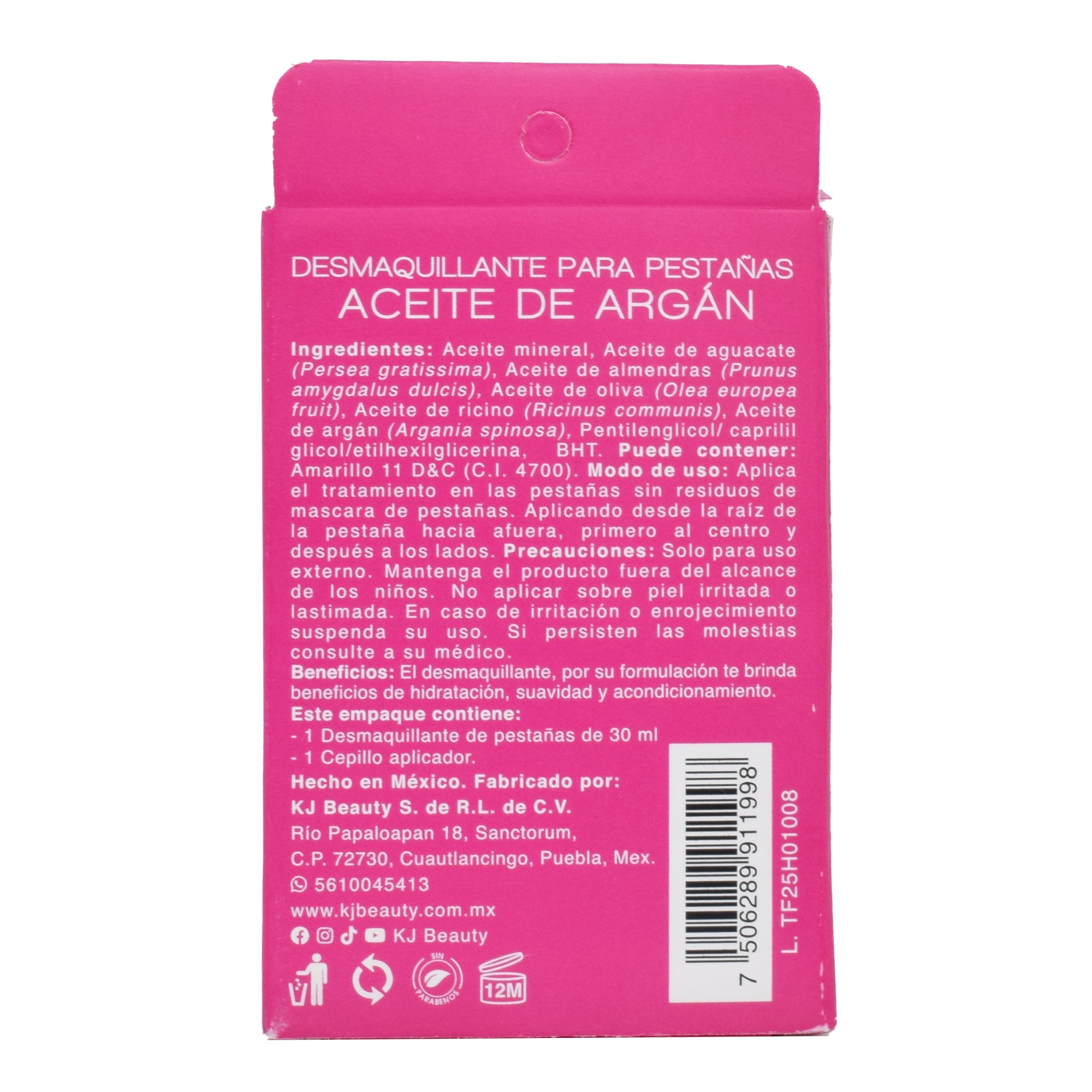 Desmaquillante Para Pestanas Aceite De Argan 30 Ml