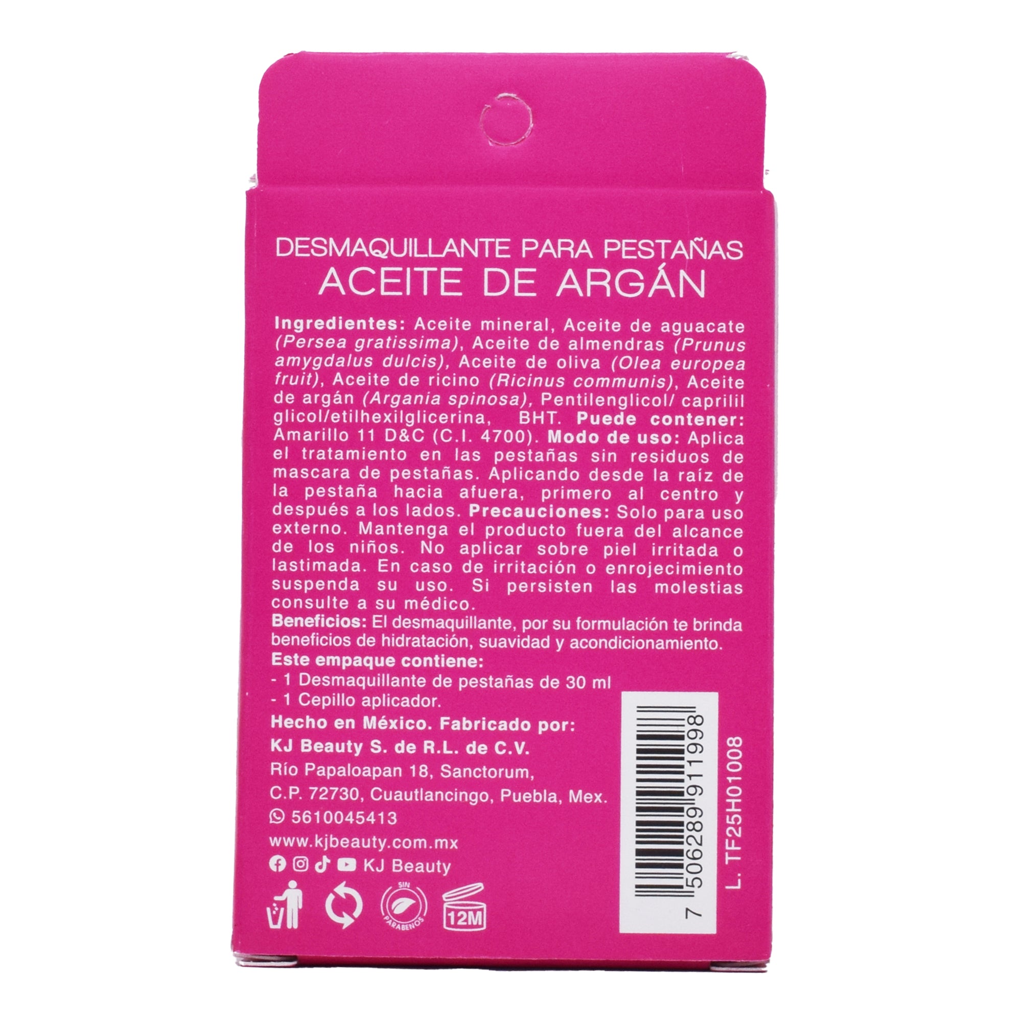 Desmaquillante Para Pestanas Aceite De Argan 30 Ml