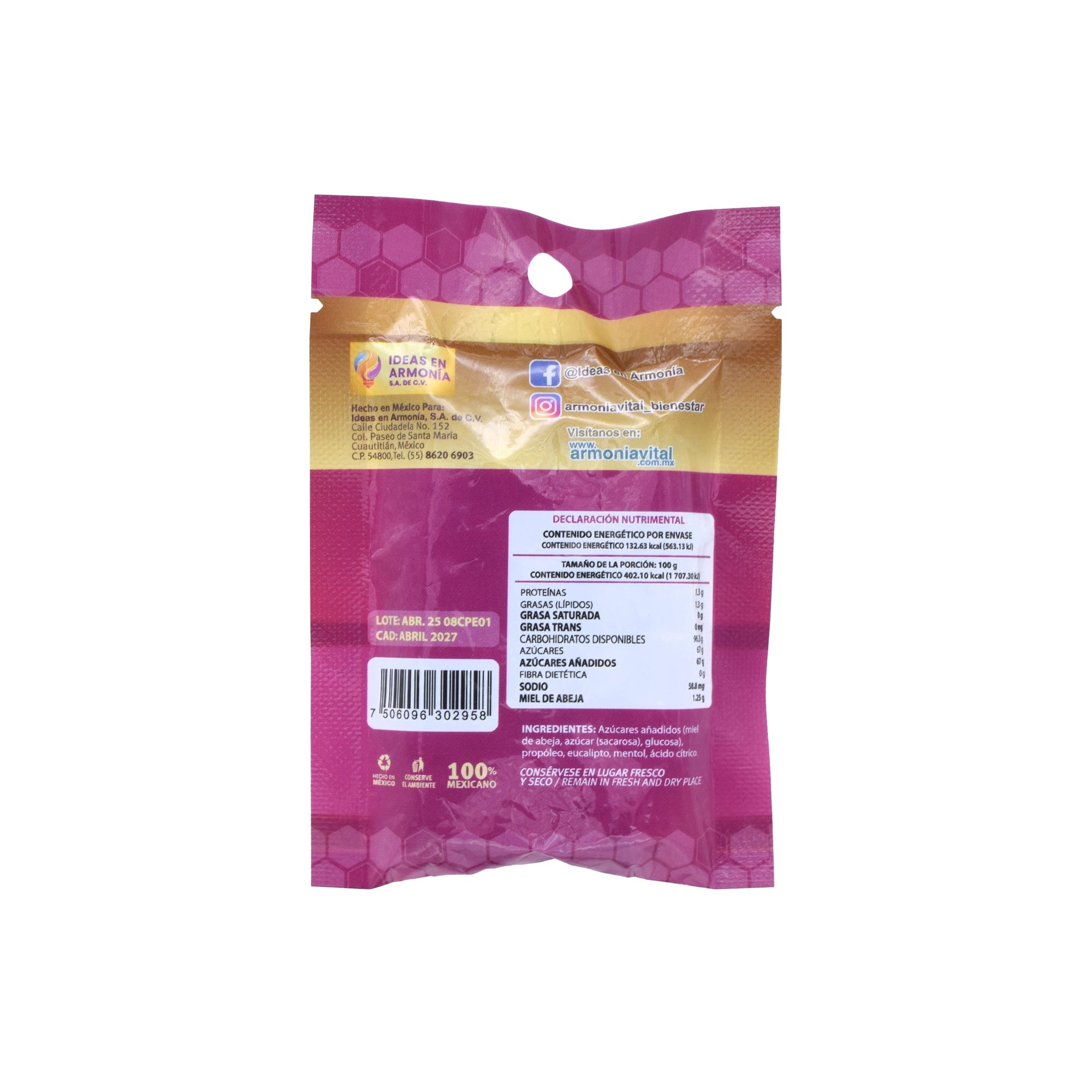 Caramelo Miel Propoleo Eucalipto 25 G (PAQUETE 6)