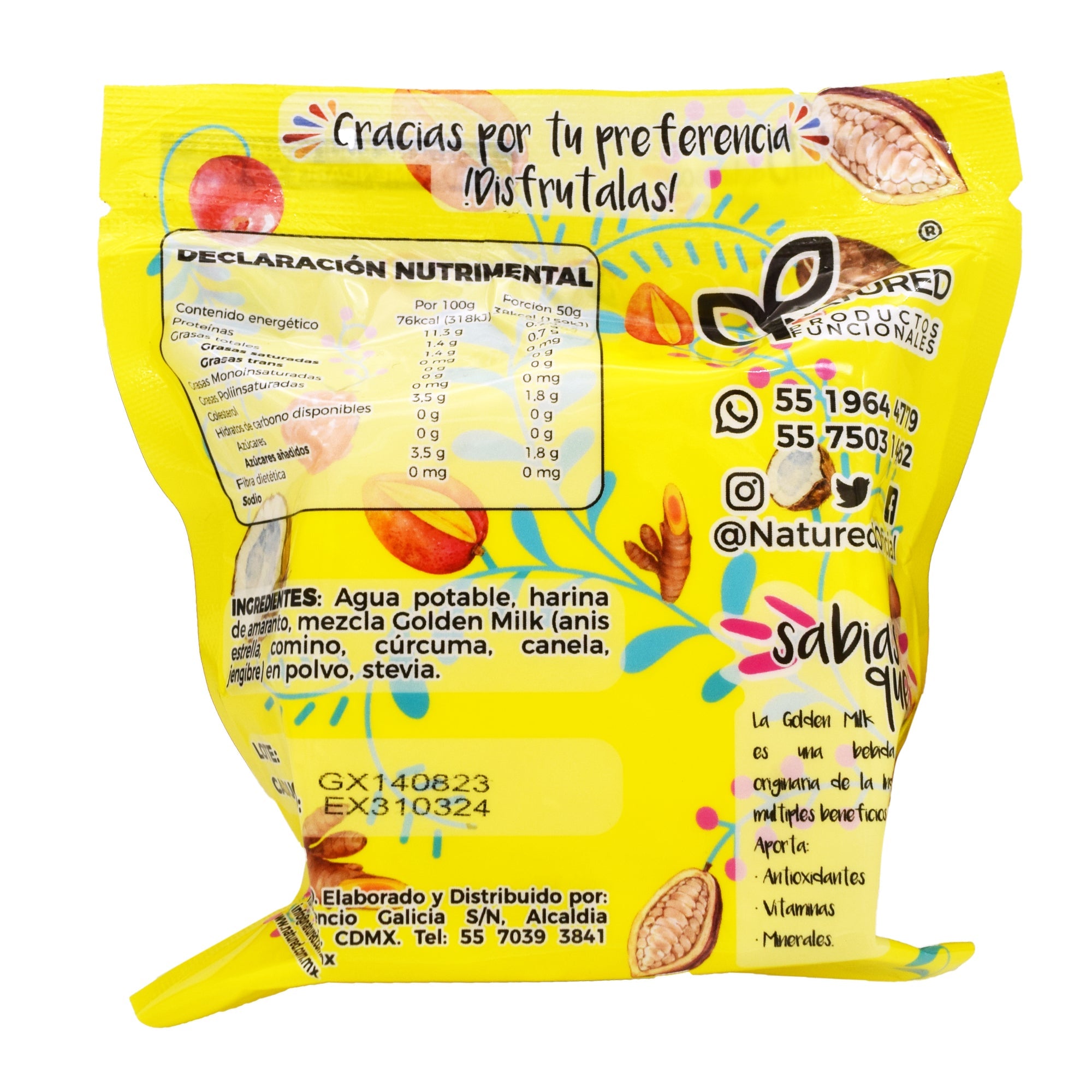 Obleas De Amaranto Con Golden Milk 50 G (Caja 12)