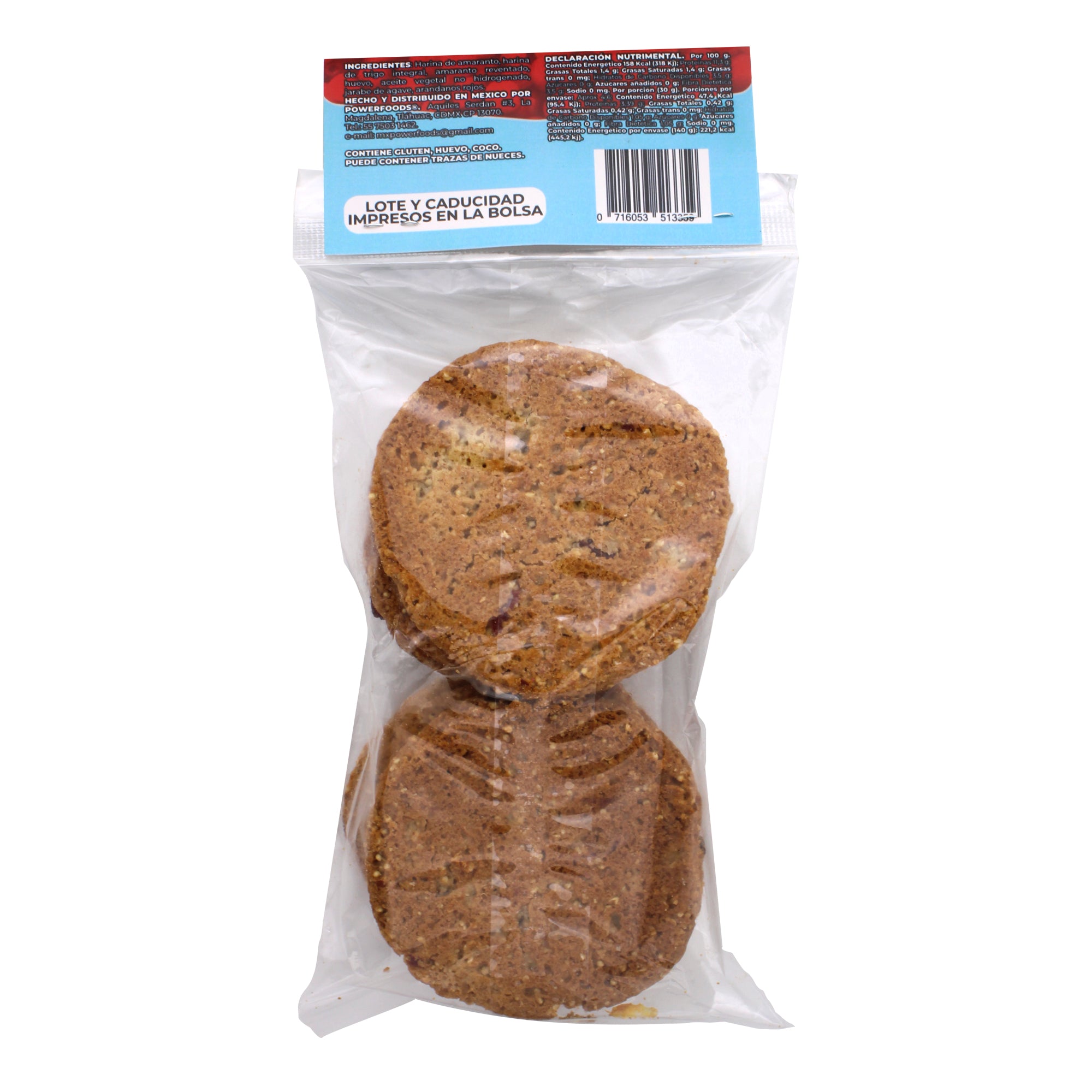 Galletas De Amaranto Con Arandanos 140 G (Caja 12)