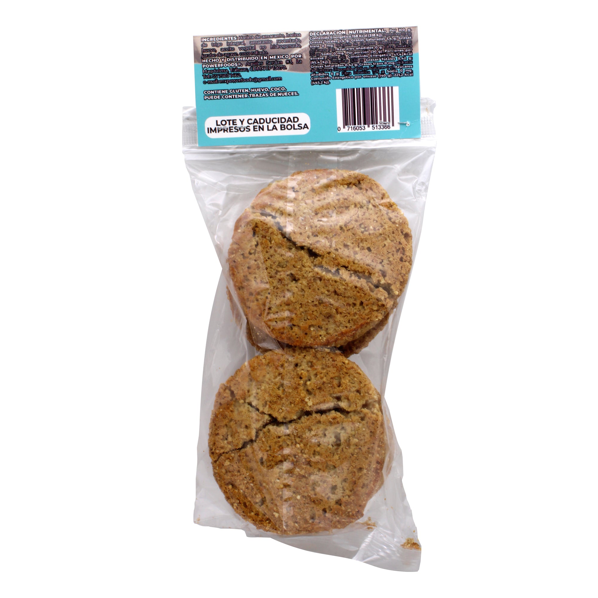 Galletas De Amaranto Con Coco Rallado 140 G (Caja 12)