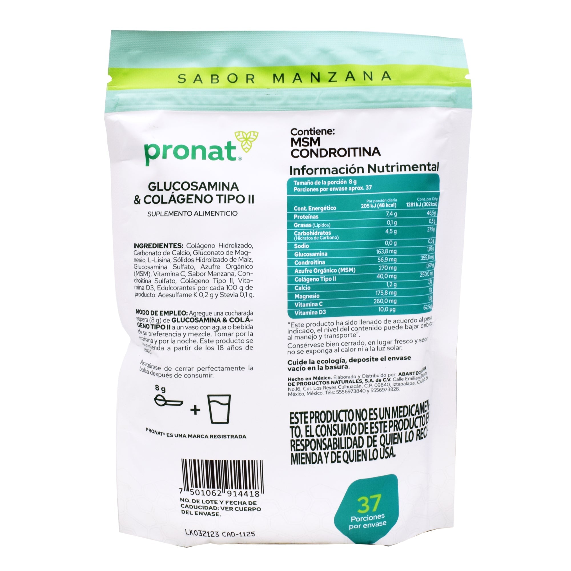 Glucosamina Y Colageno Tipo Ii Sab Manzana 300 G