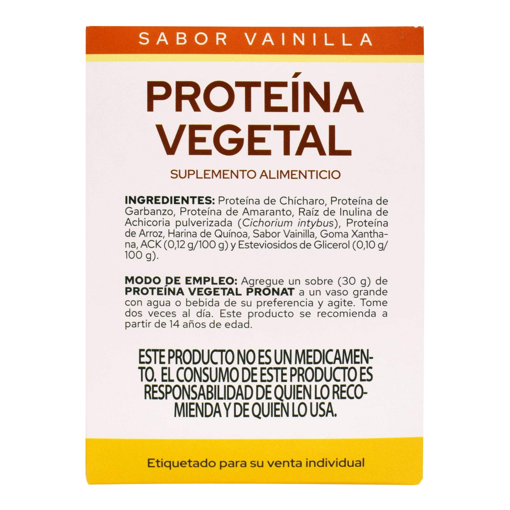 Proteina Vegetal Vainilla 30 G (Paquete 12)