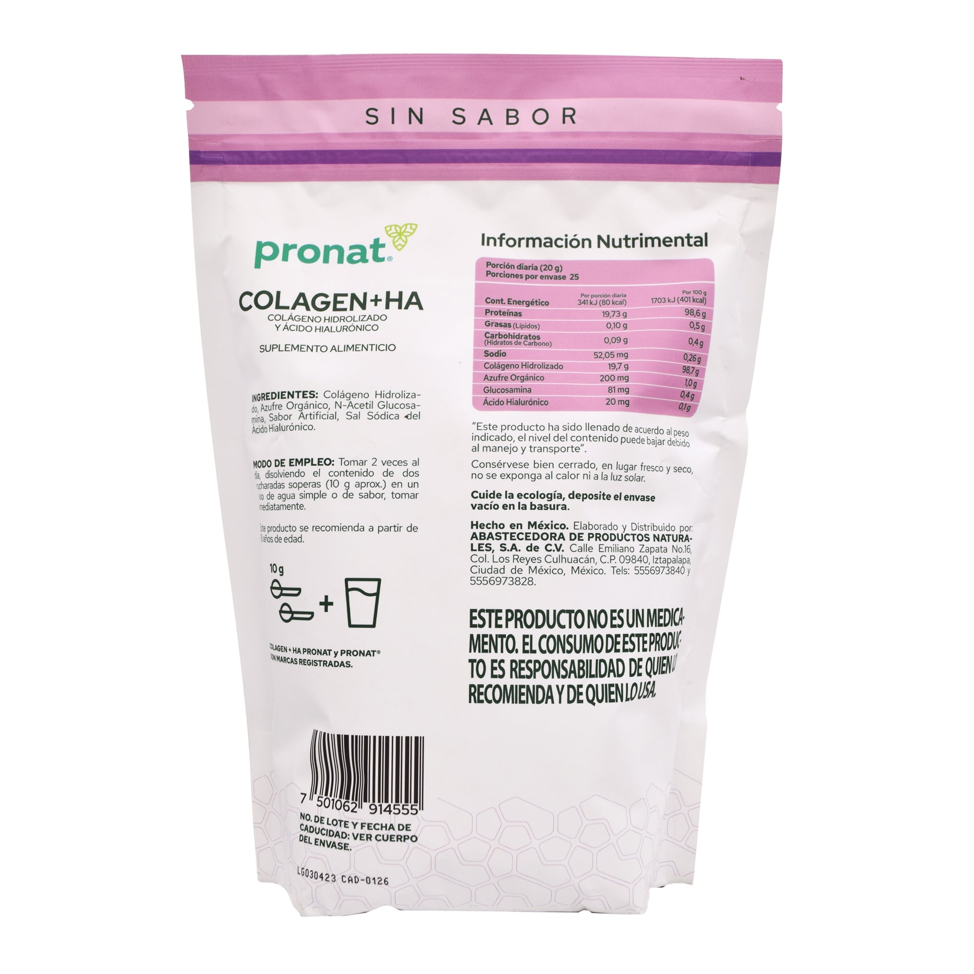 Colageno Hidrolizado Acido Hialuronico 500 G
