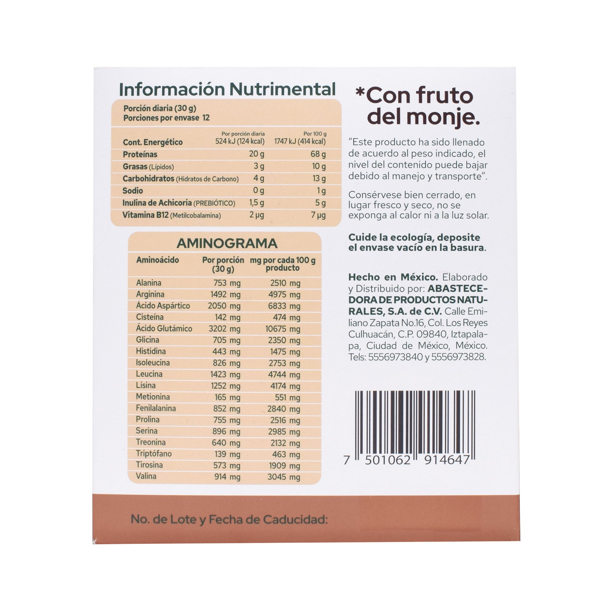 Proteina Vegetal Chocolate 30 G (PAQUETE 12)