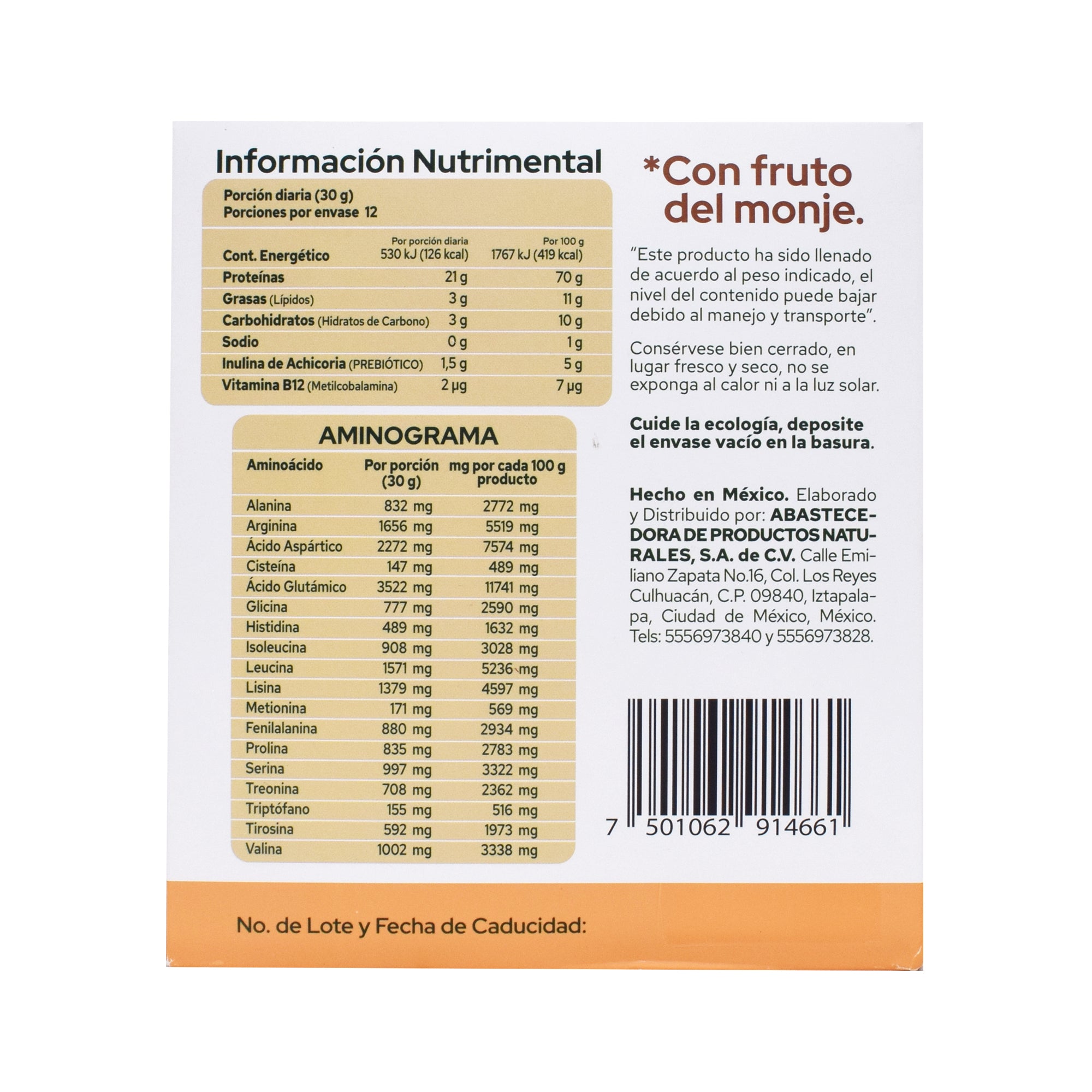 Proteina Vegetal Cappuccino 30 G (PAQUETE 12)