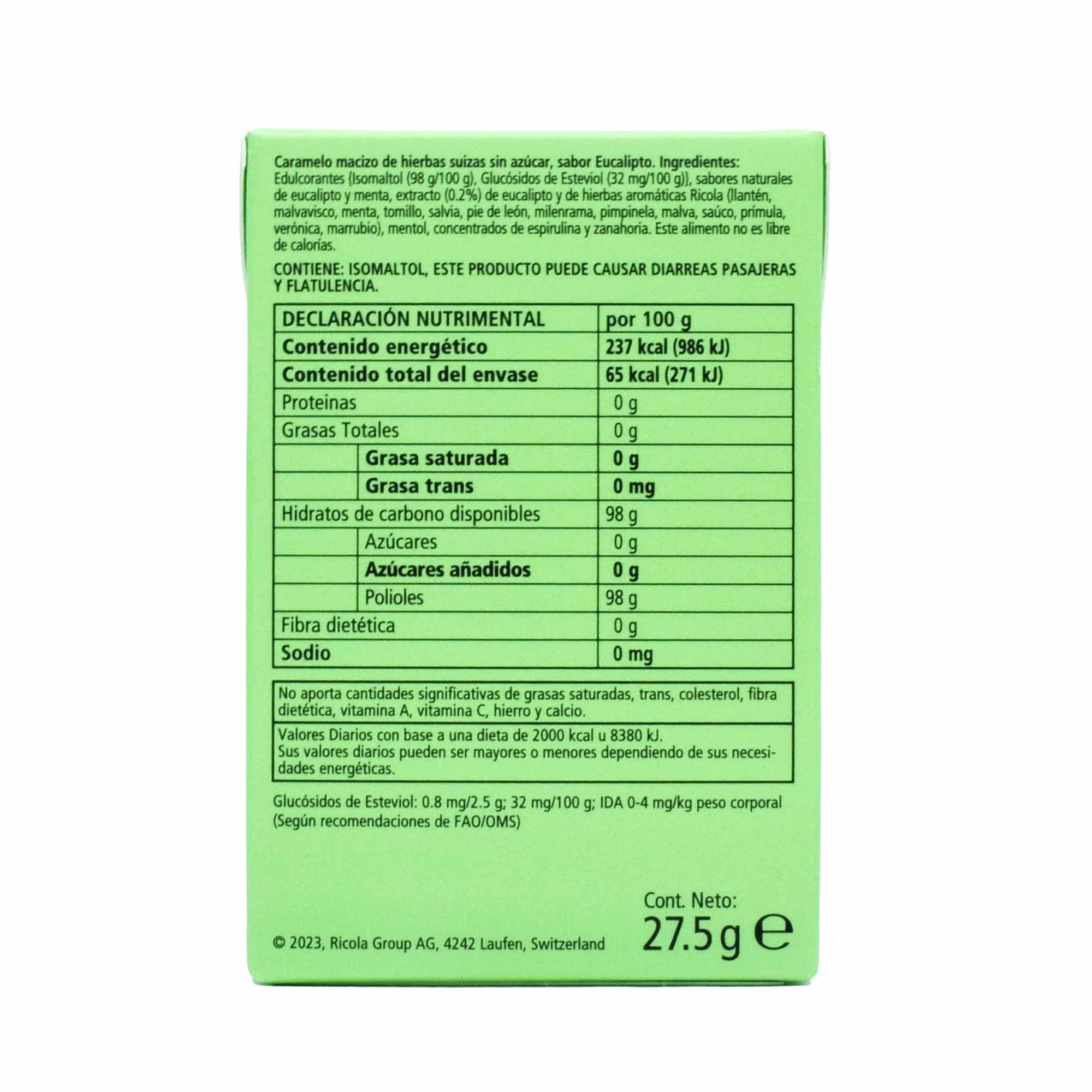 Caramelo Hierbas Eucalipto 27.5 G (Paquete 20)