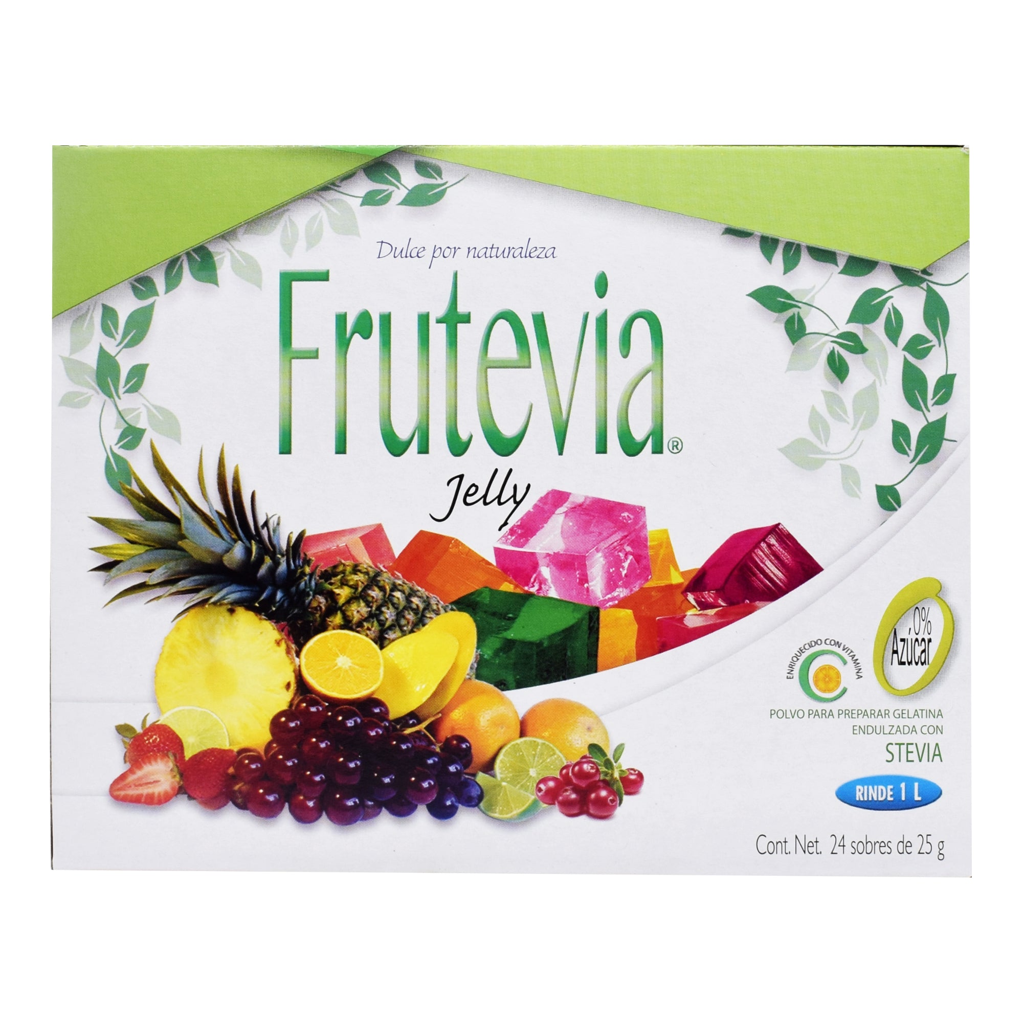 Gelatina Con Stevia Fresa 25 G (PAQUETE 24)