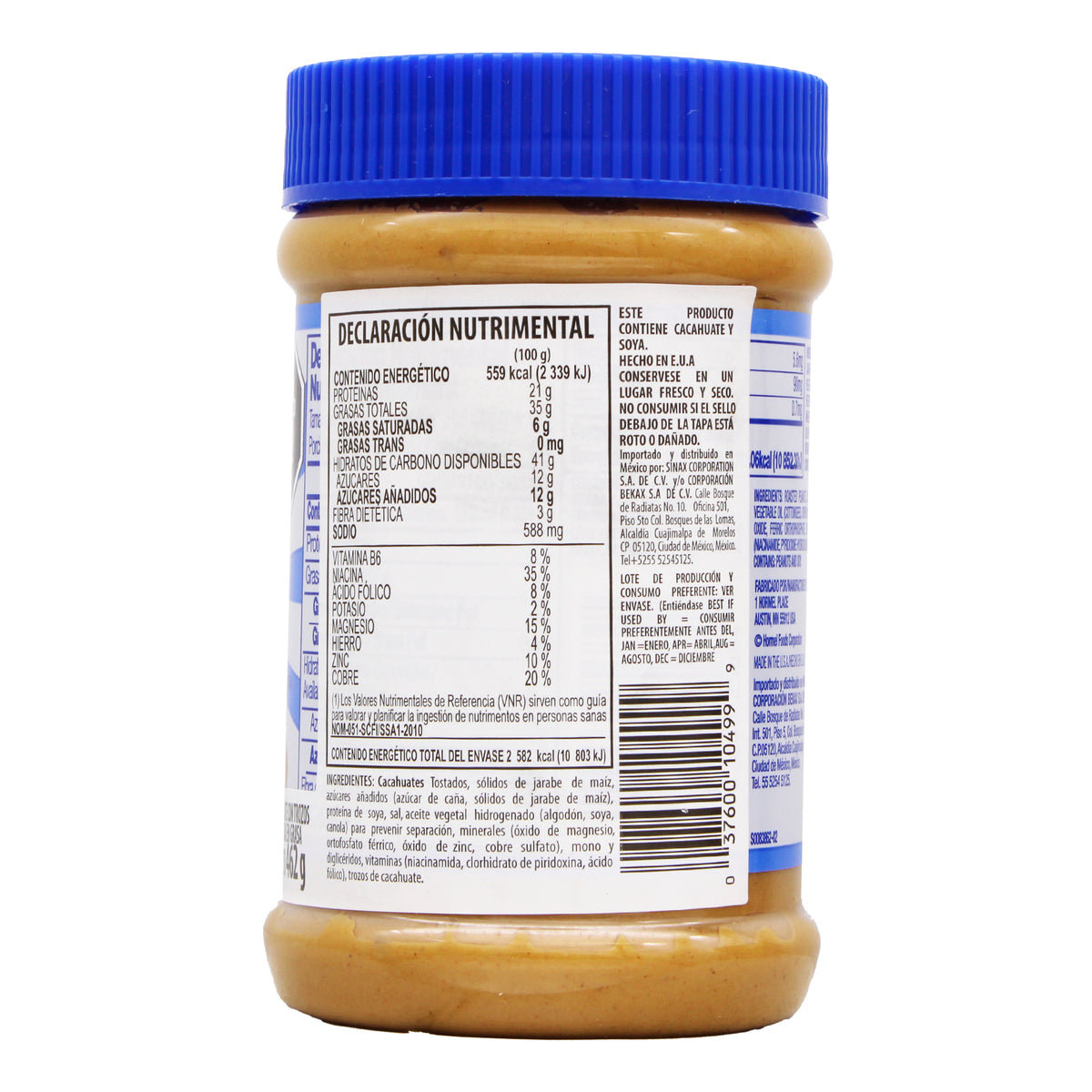 Crema De Cacahuate Con Trozos Reducida En Grasa 462 G