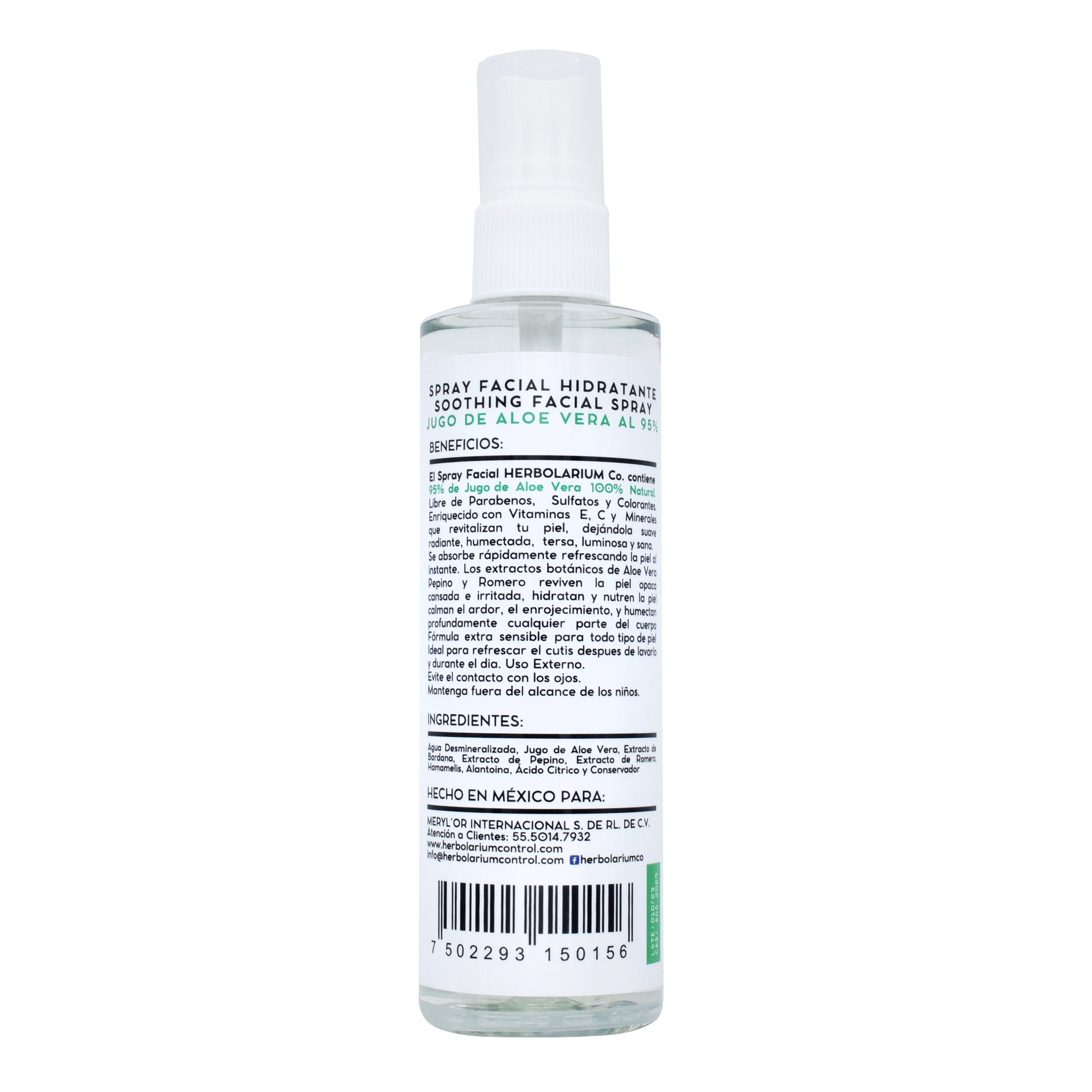 Spray Facial Hidratante Aloe Vera 150 Ml