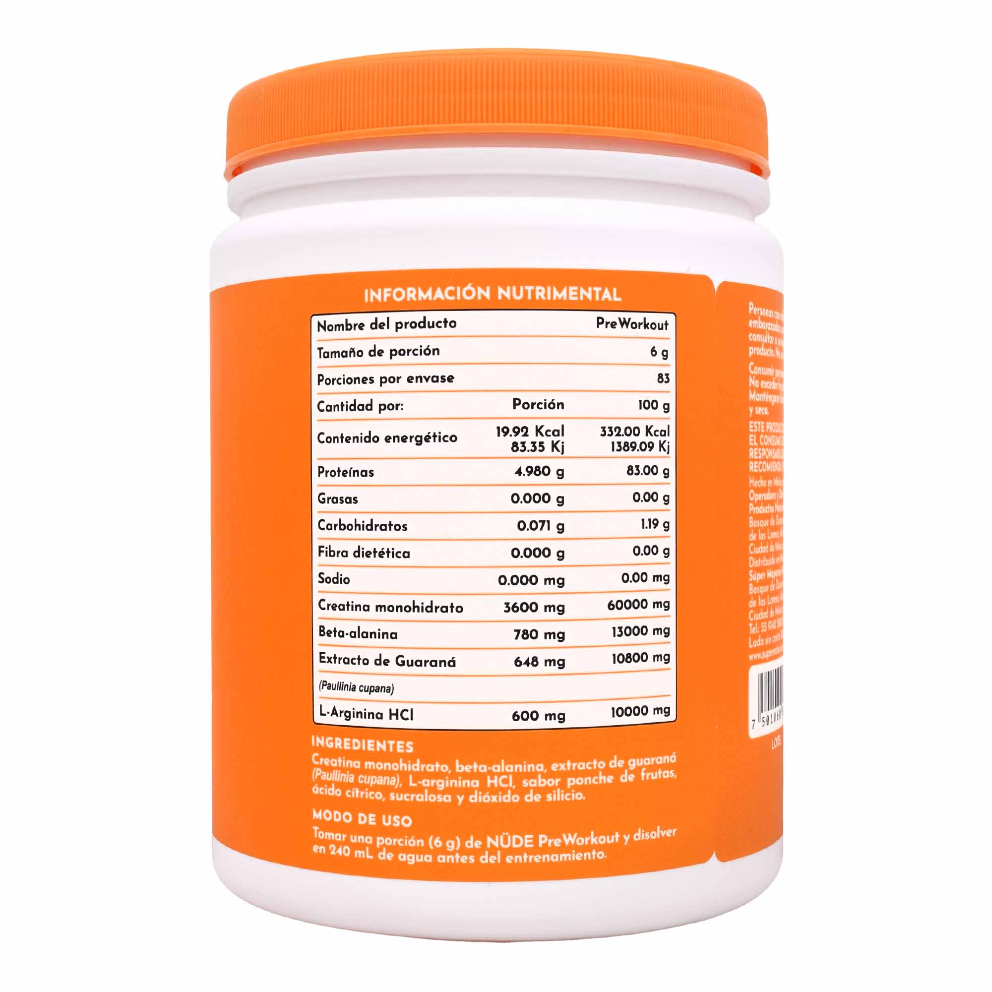 Preworkout Ponche De Frutas 500 G