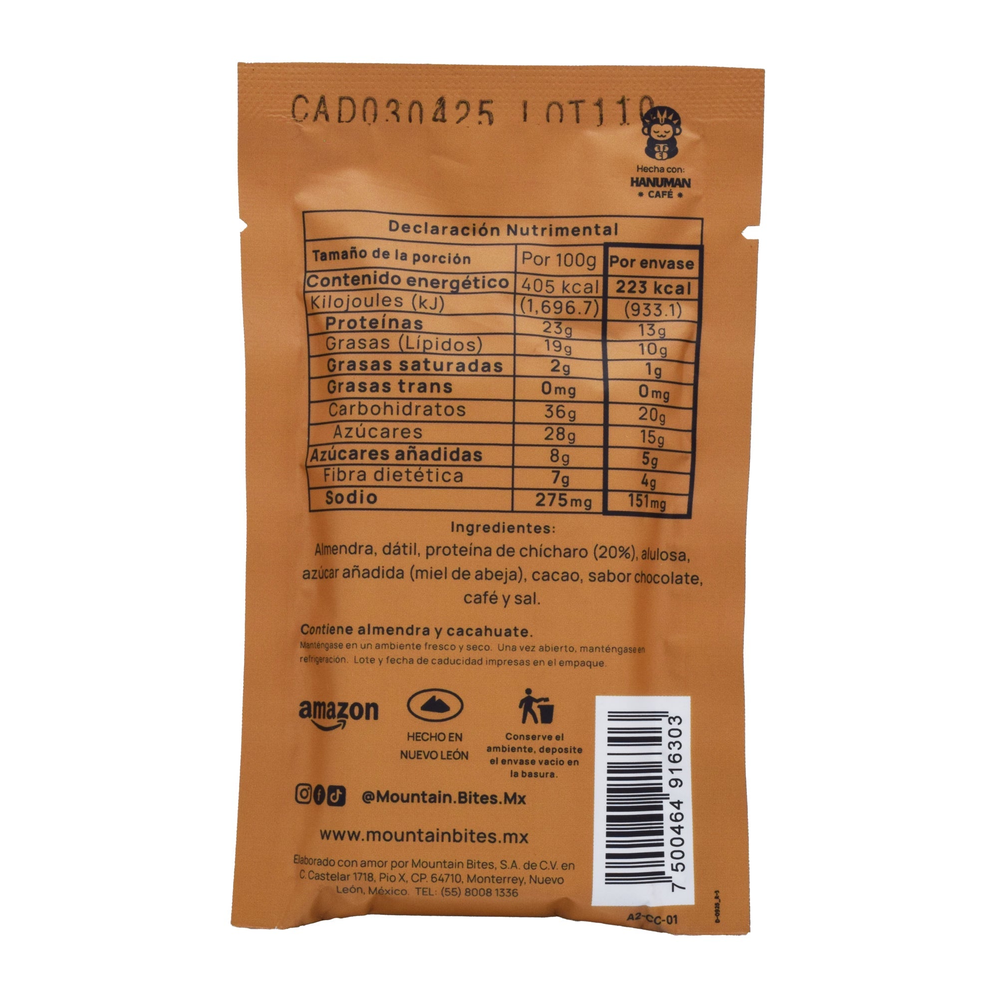 Barra Con Proteina Cafe Y Cacao  55 G (PAQUETE 10)