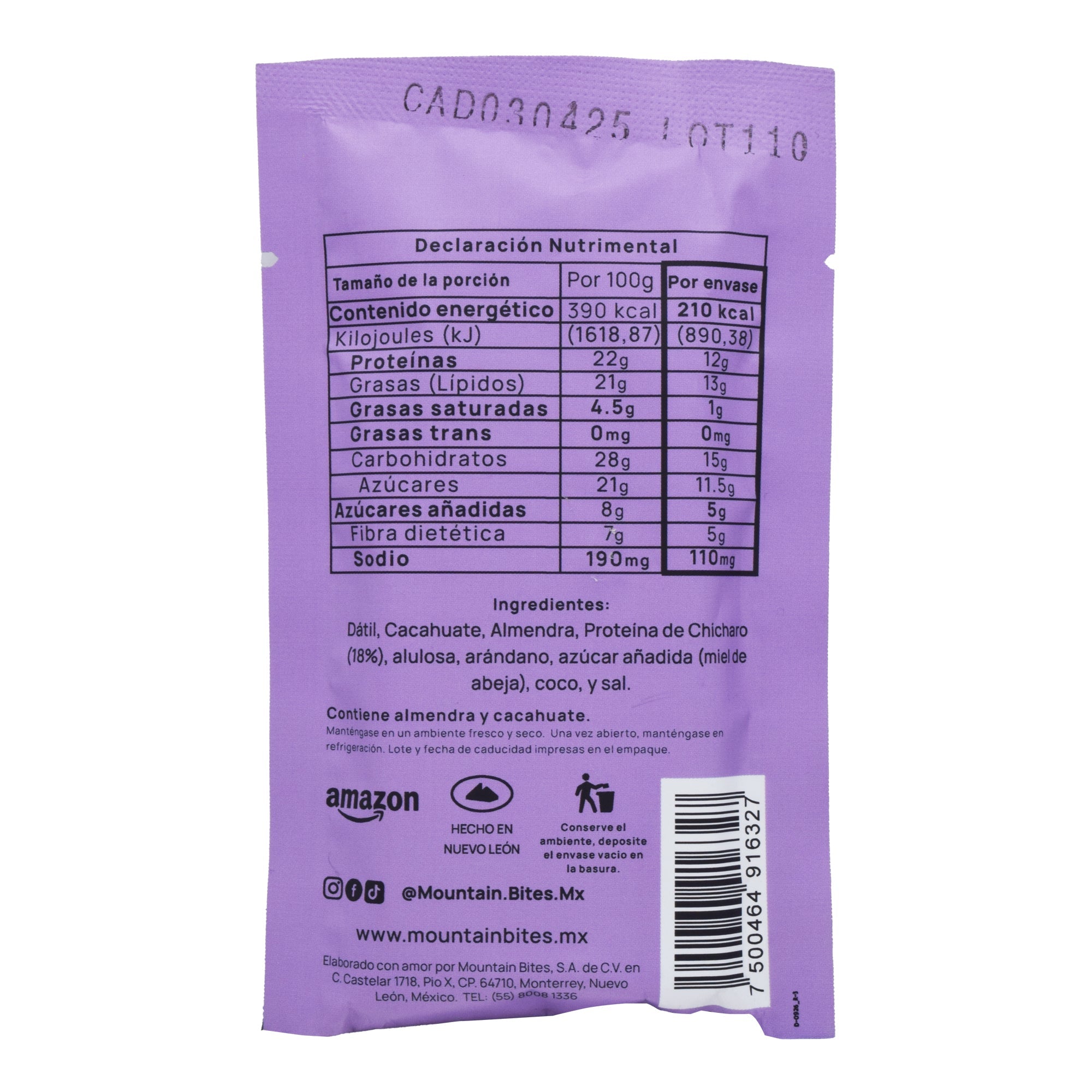 Barra Con Proteina Coco Y Blueberry 55 G (PAQUETE 10)