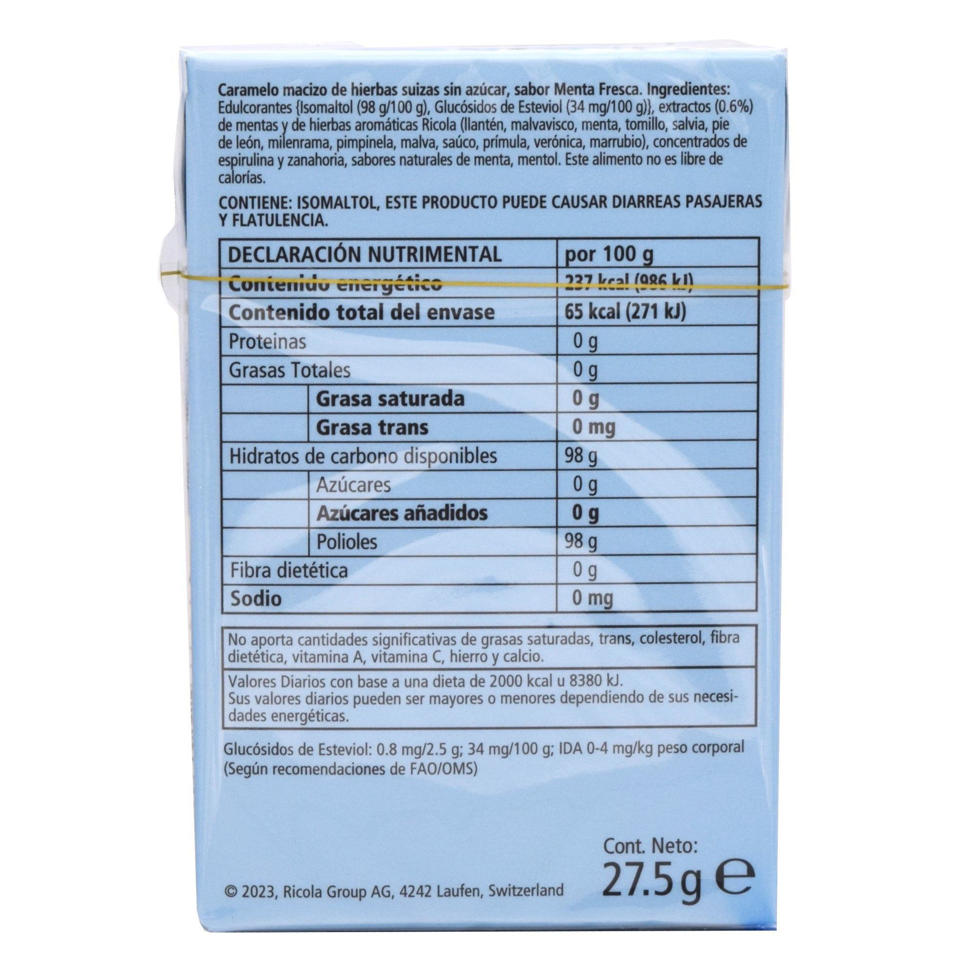 Caramelo Menta Fresca 27.5 G (Paquete 20)