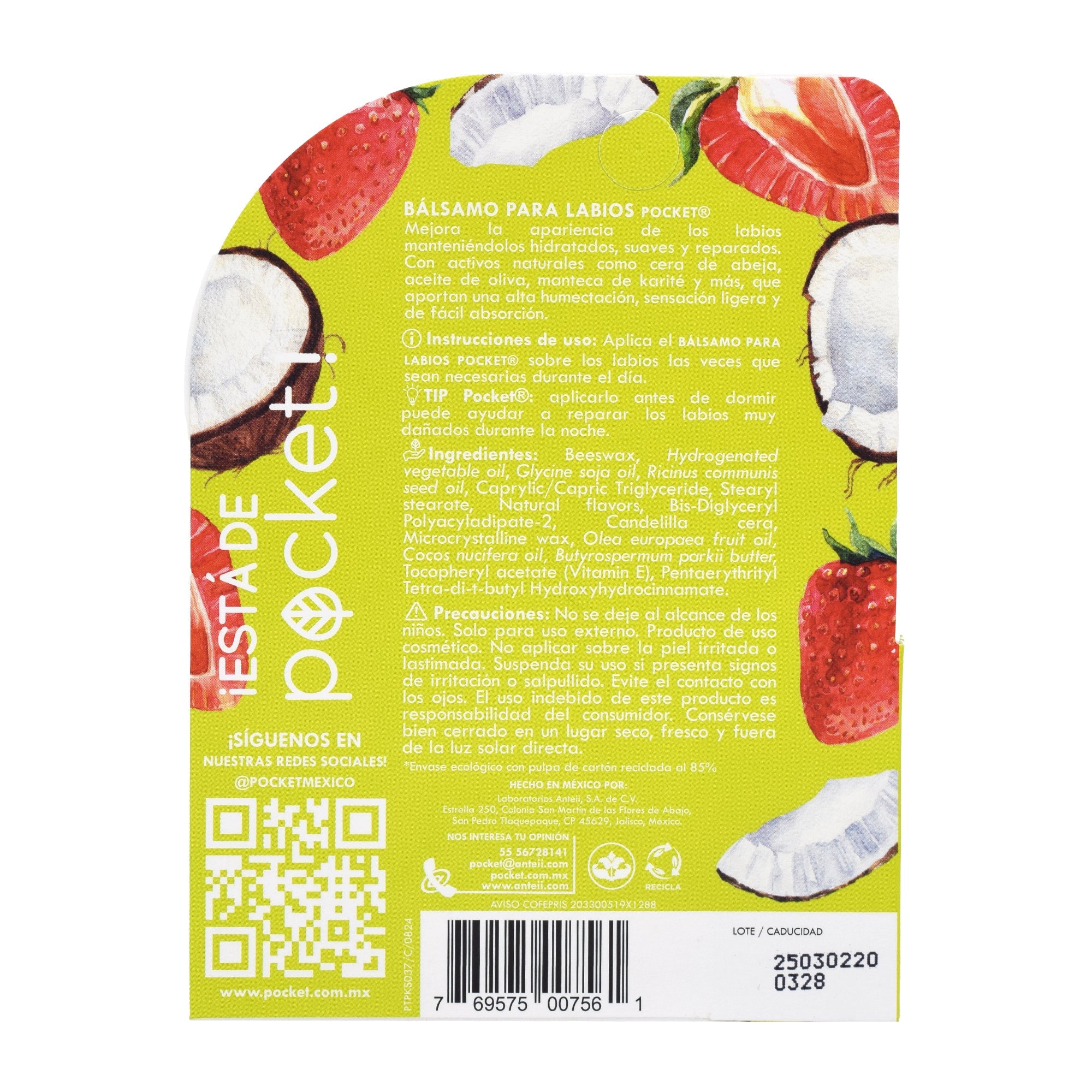 Balsamo Para Labios Fresa Coco 5 G