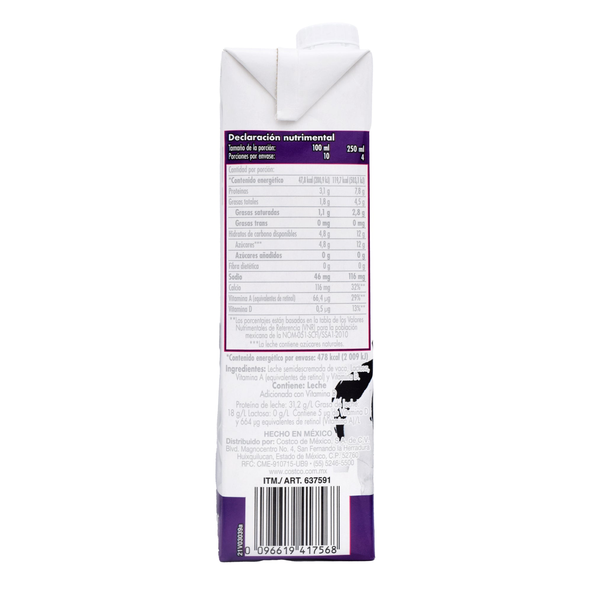 Leche Deslactosada Ultrapasteurizada 1 L