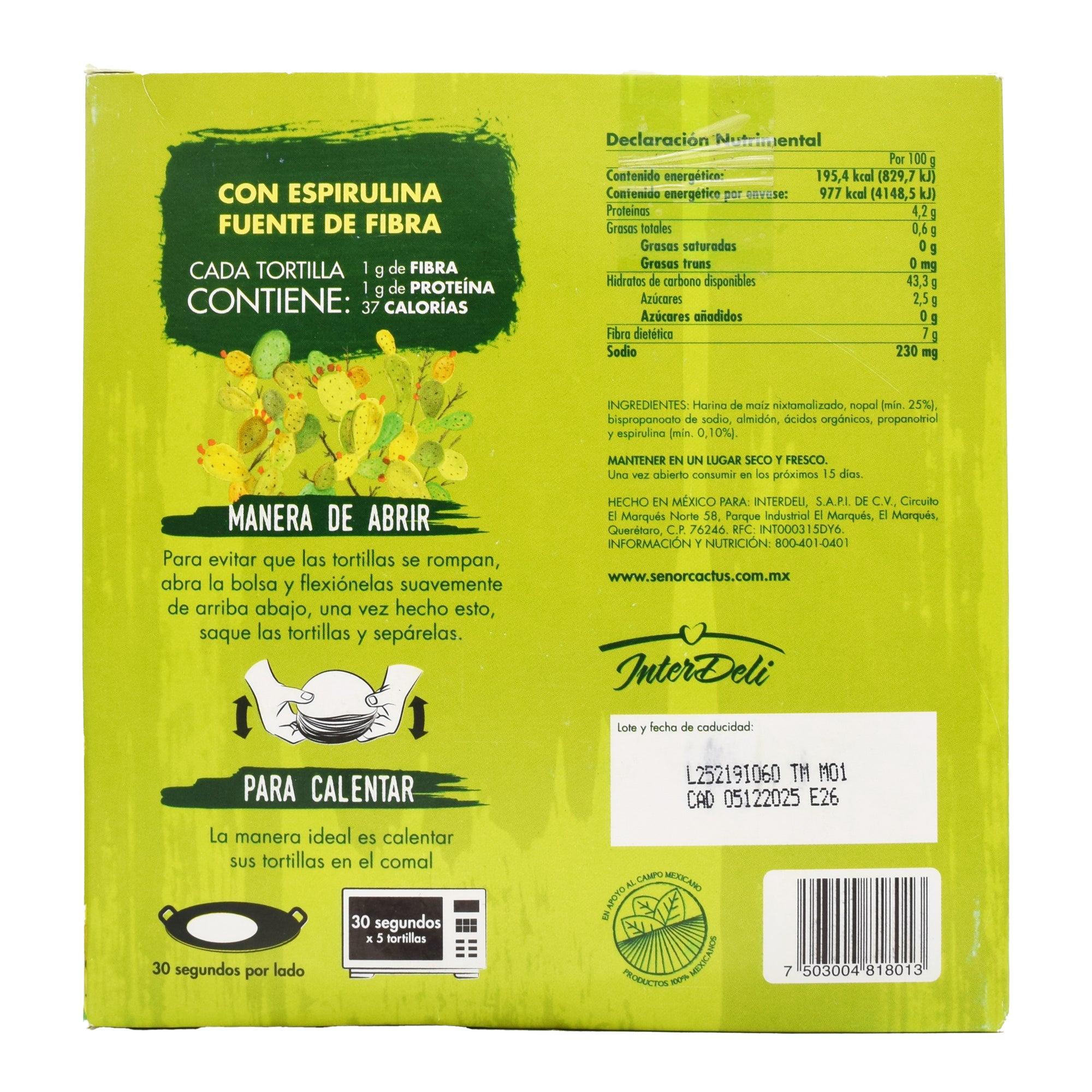 Tortilla De Nopal  500 G