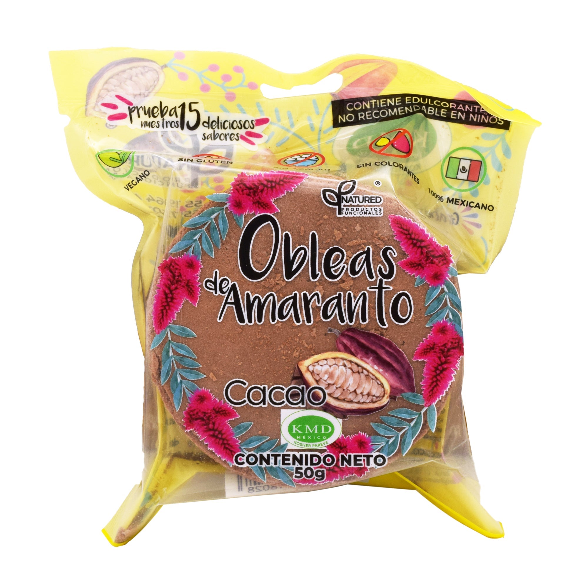 Obleas De Amaranto Con Cacao 50 G (Caja 12)