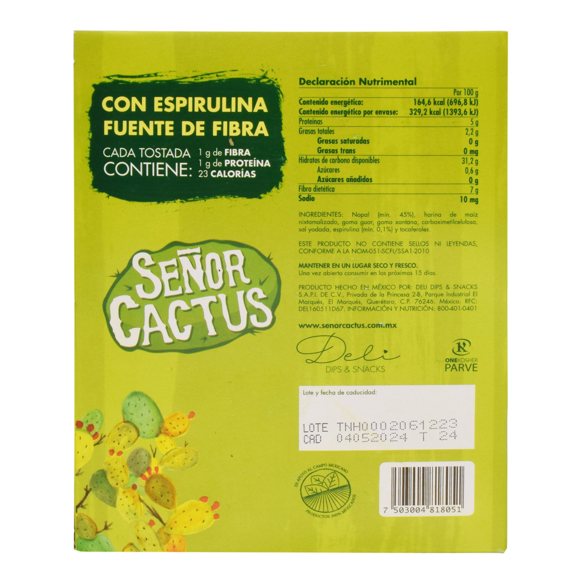 Tostada De Nopal 18 Pza 200 G