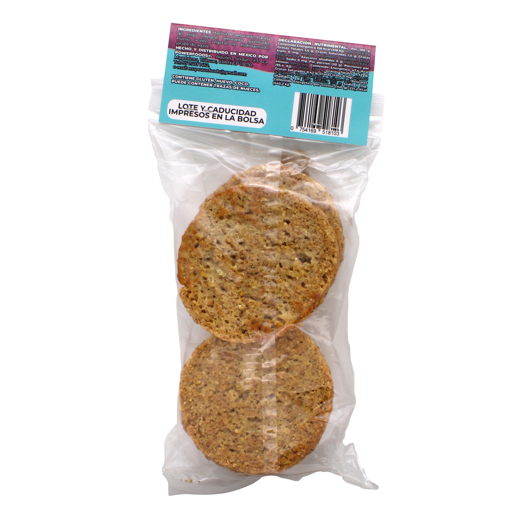 Galletas De Amaranto Natural 140 G (Caja 12)