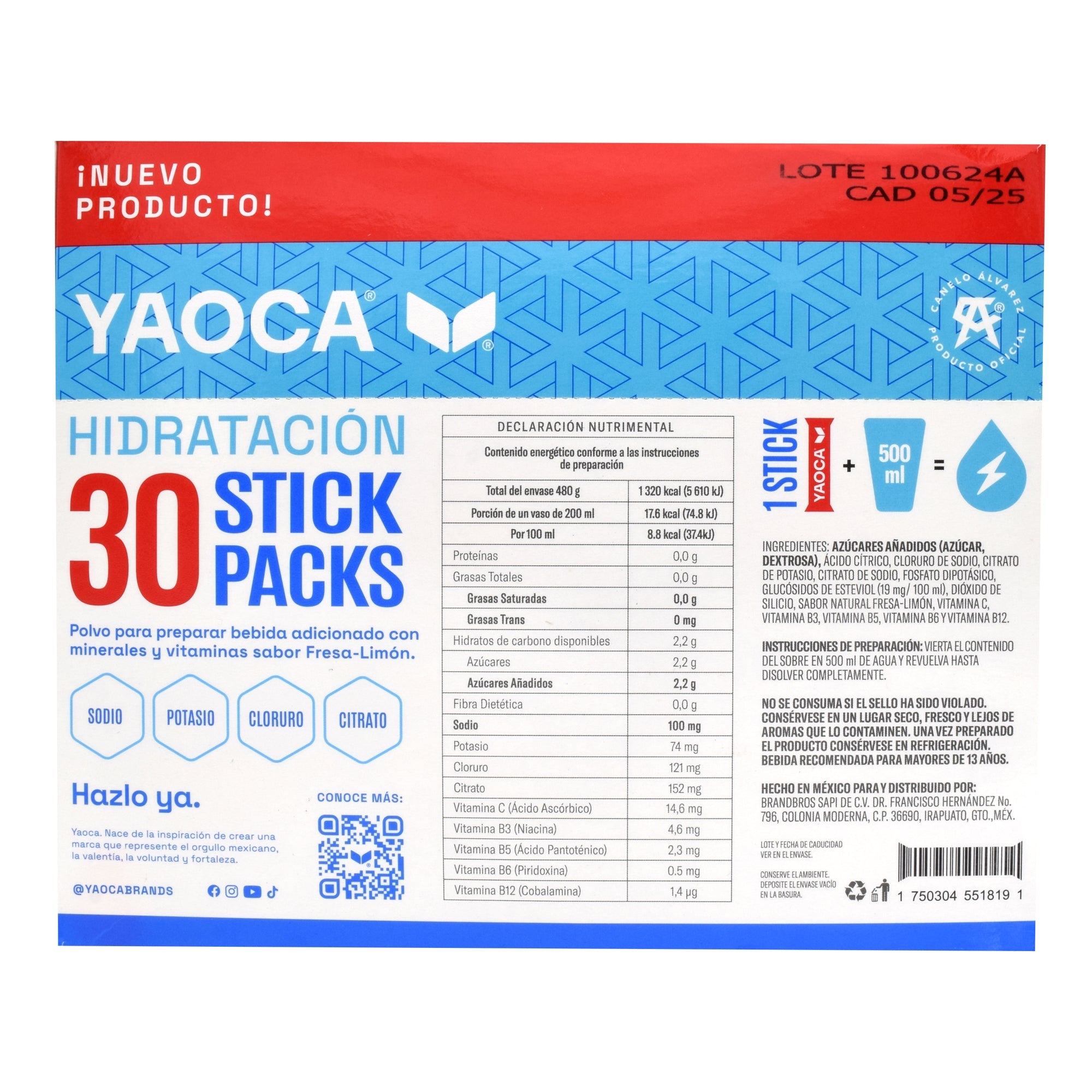 Electrolitos Fresa Limon 16 G (PAQUETE 30)