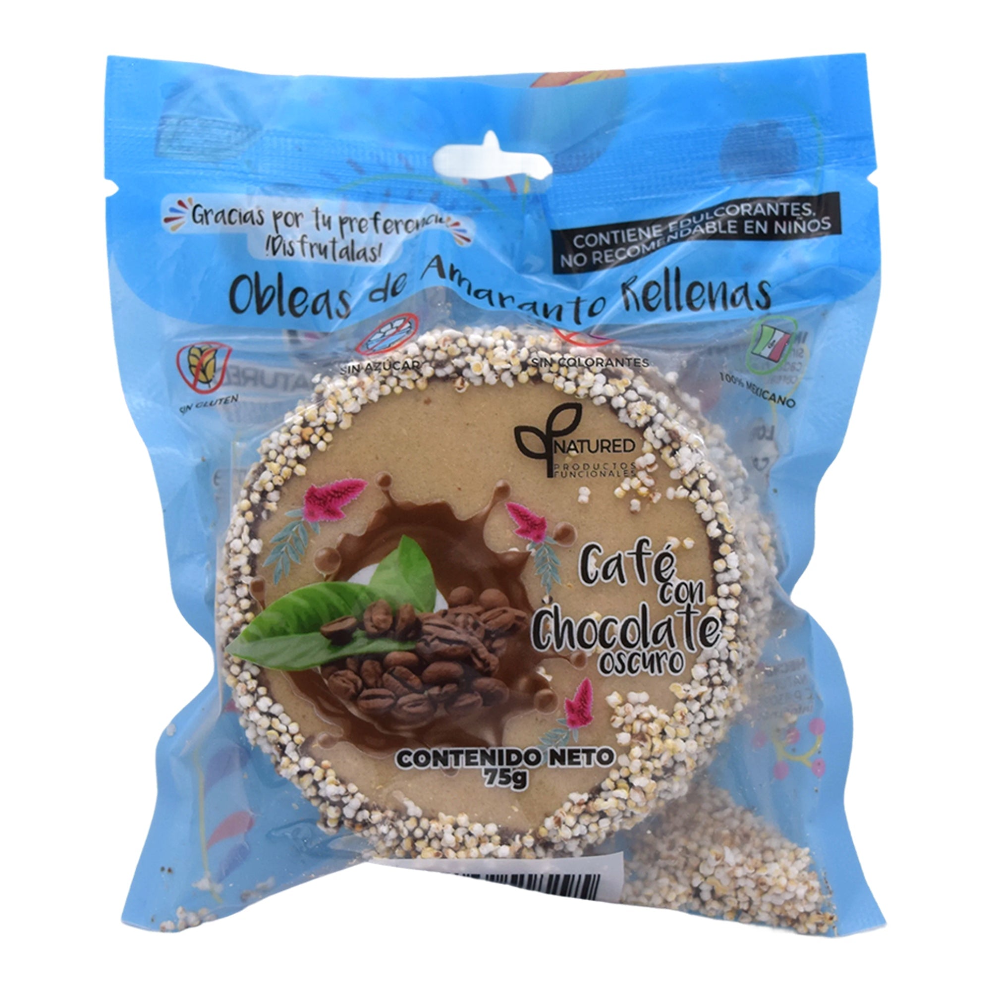 Obleas Amaranto Cafe Con Chocolate Oscuro 75 G (CAJA 10)