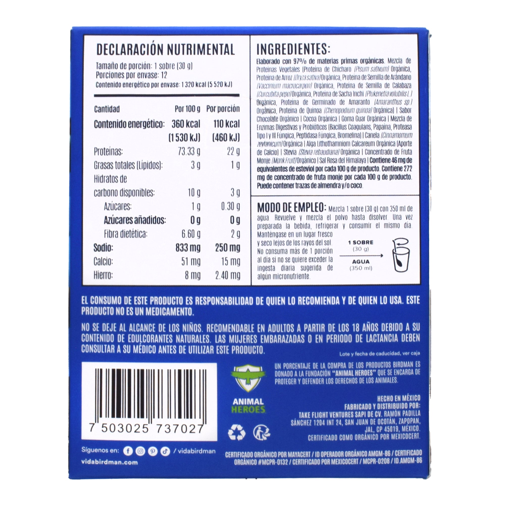 Proteina Vegetal Sab Chocolate 30 G (Paquete 12)
