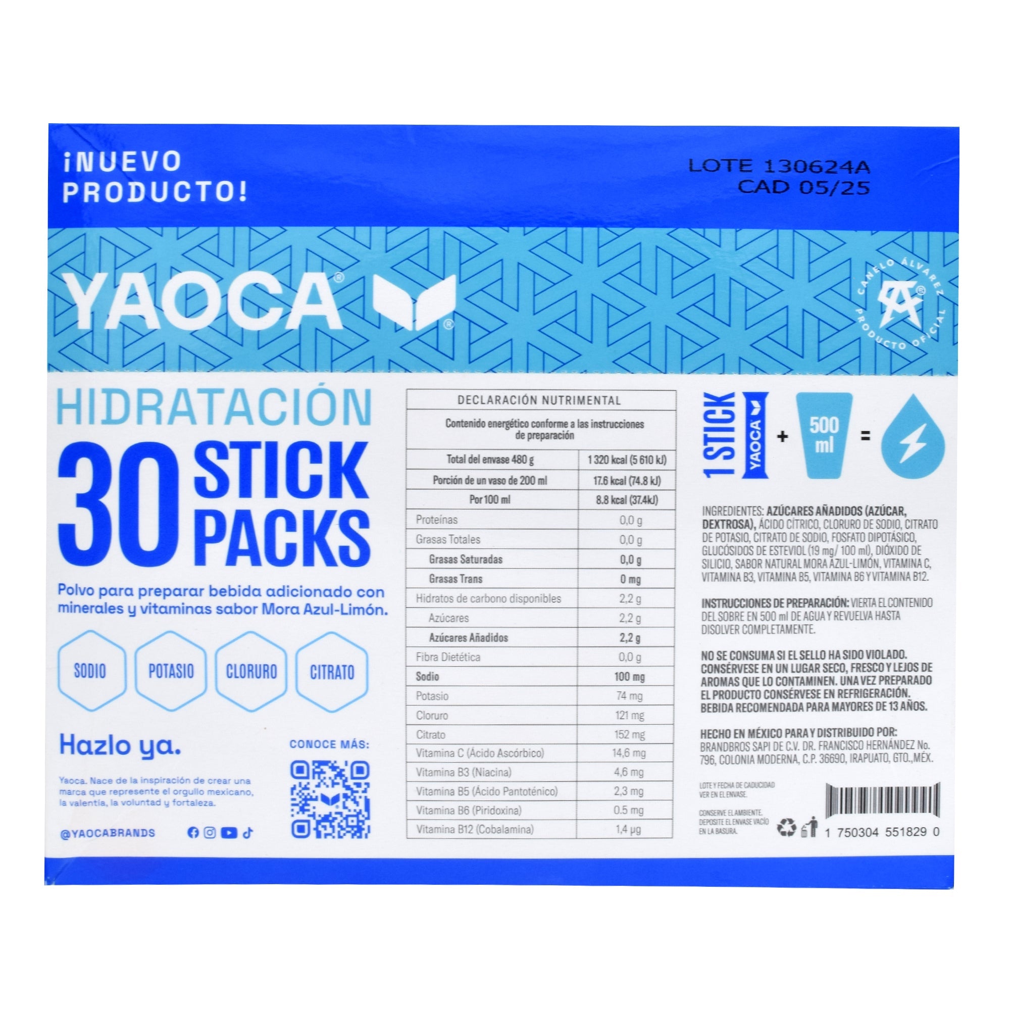 Electrolitos Mora Azul Limon 16 G (PAQUETE 30)
