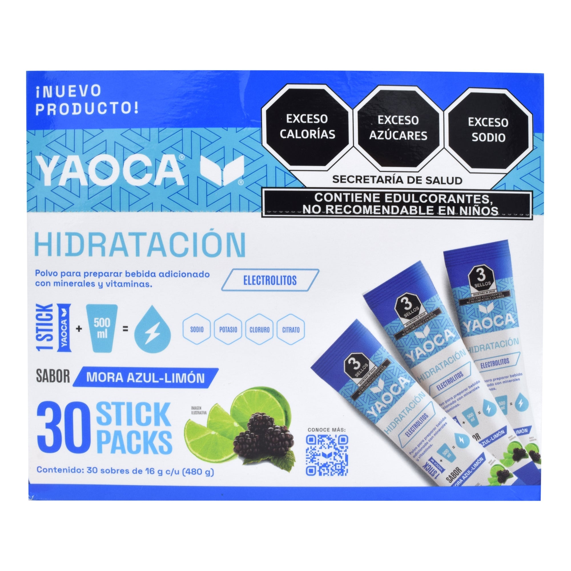 Electrolitos Mora Azul Limon 16 G (PAQUETE 30)