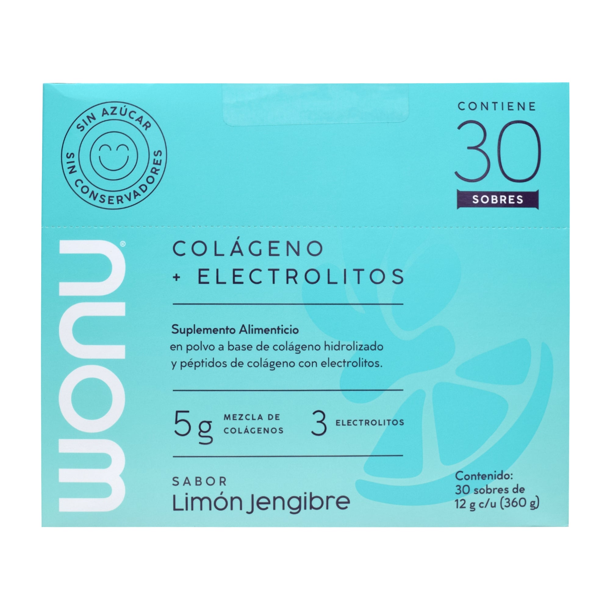 Colageno Electrolitos Limon Jengibre 12 G (PAQUETE 30)