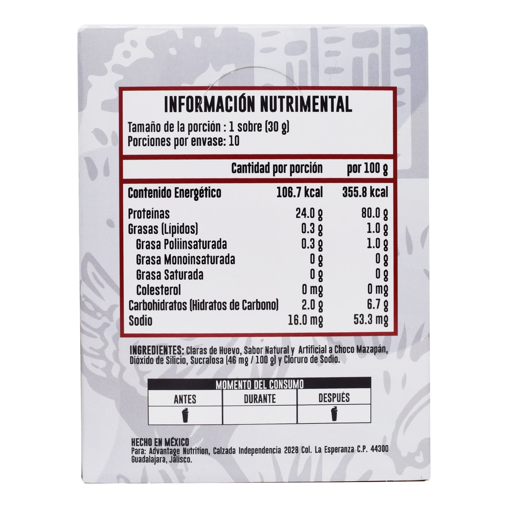 Proteina Claras De Huevo Deshidratadas Choco Mazapan 30 G (PAQUETE 10)