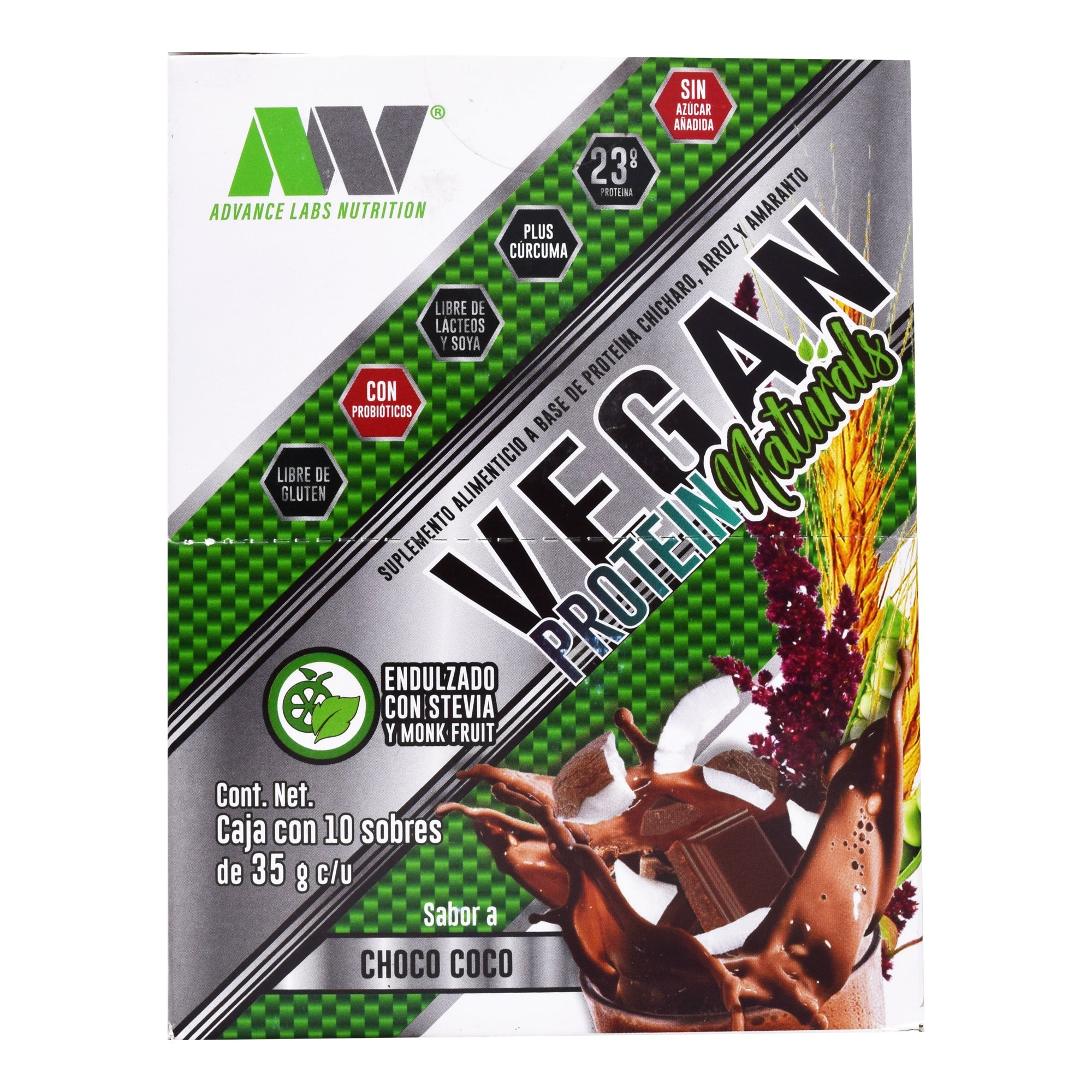 Vegan Protein Naturals Choco Coco 35 G (PAQUETE 10)
