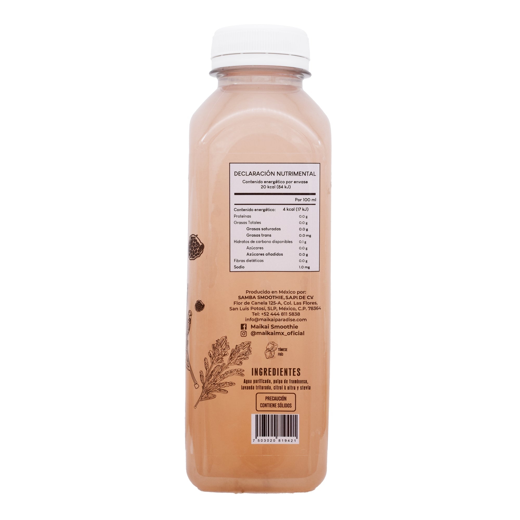 Agua Frambuesa Lavanda 480 Ml