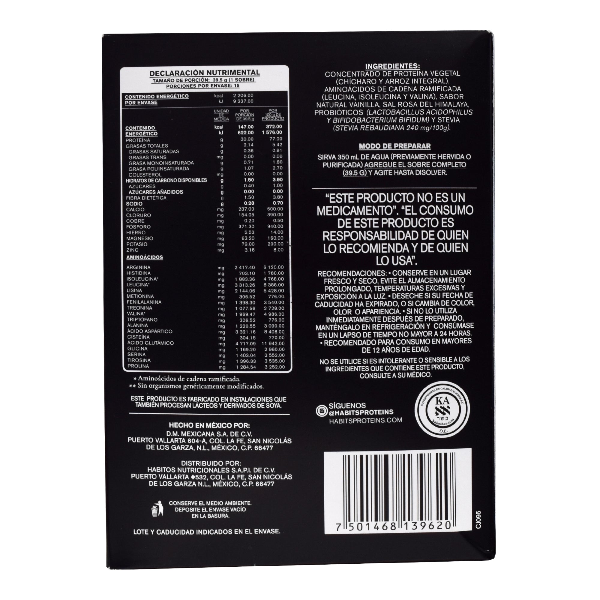 Proteina Vegetal High Performance Vainilla 39.5 G (PAQUETE 15)