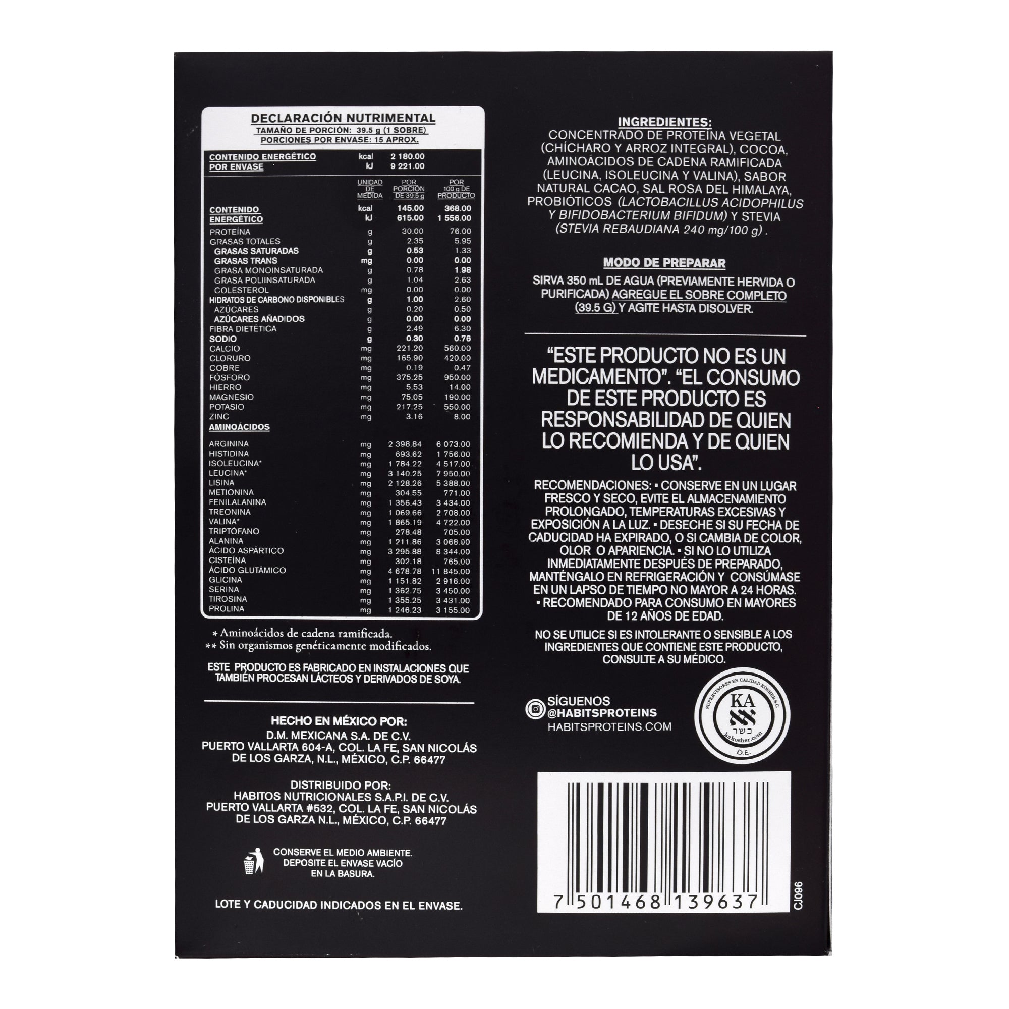 Proteina Vegetal High Performance Cacao 39.5 (PAQUETE 15)