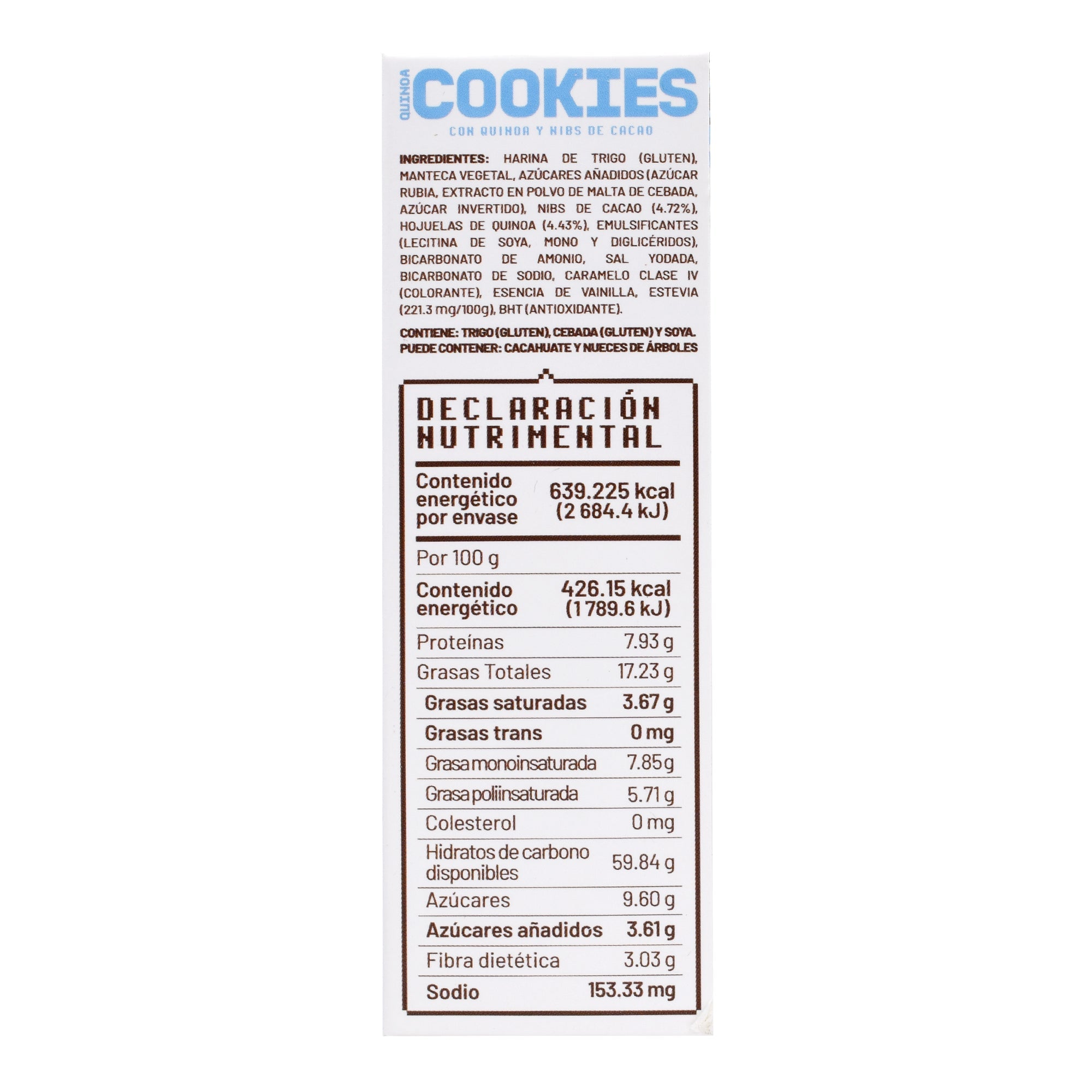 Galletas Quinoa Nibs De Cacao 150 G (PAQUETE 5)