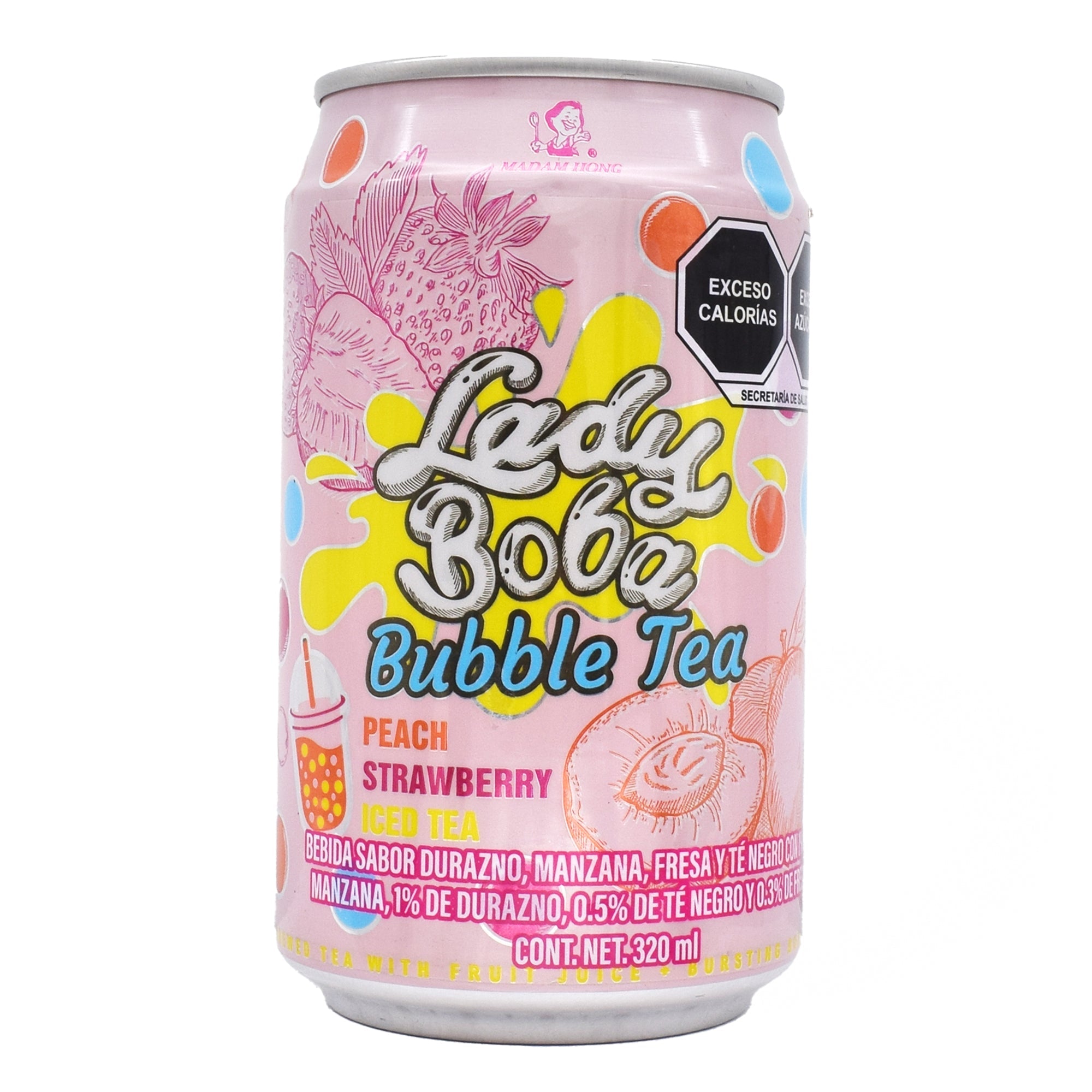 Bebida Bubble Tea Durazno Manzana Fresa 320 Ml