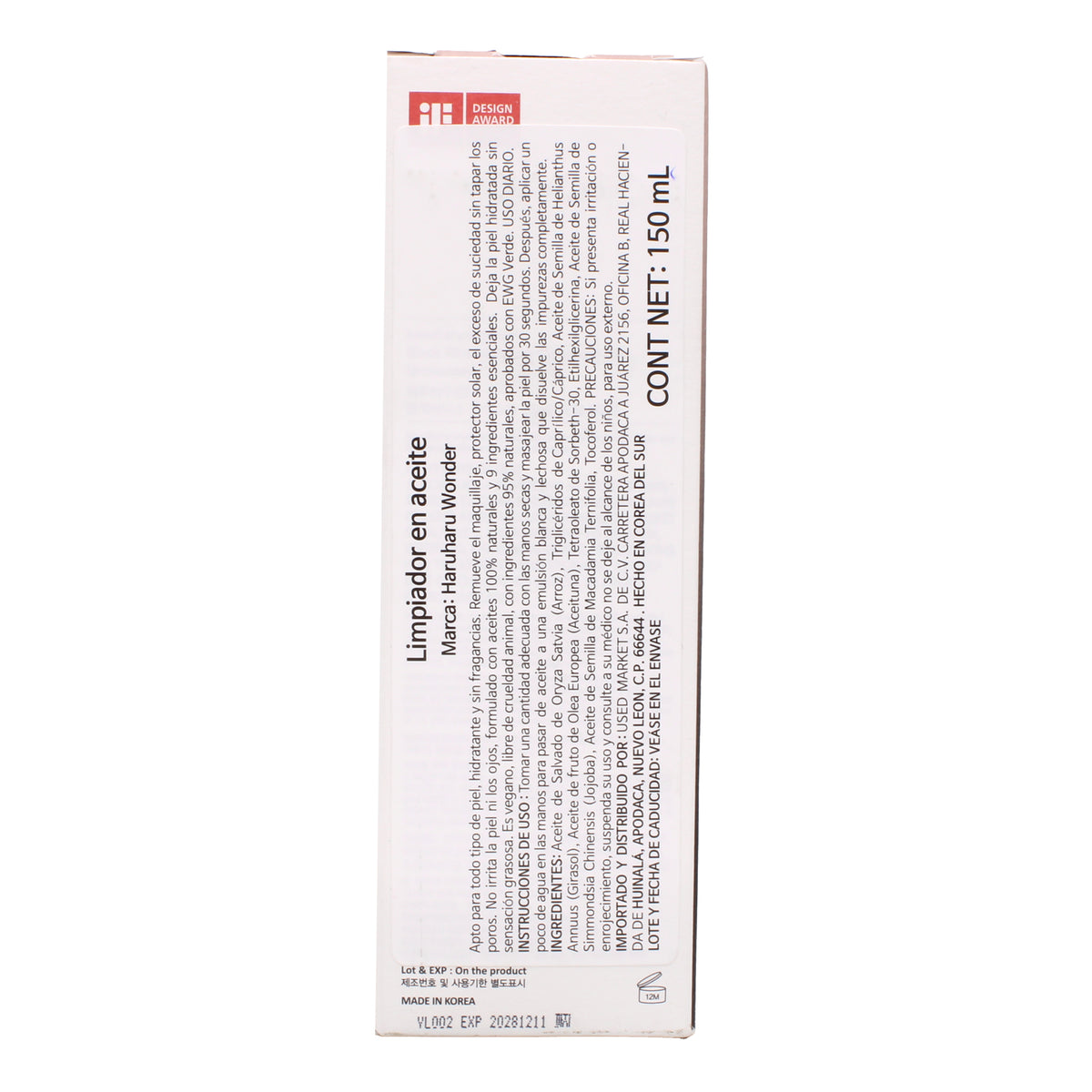 Limpiador En Aceite 150 Ml