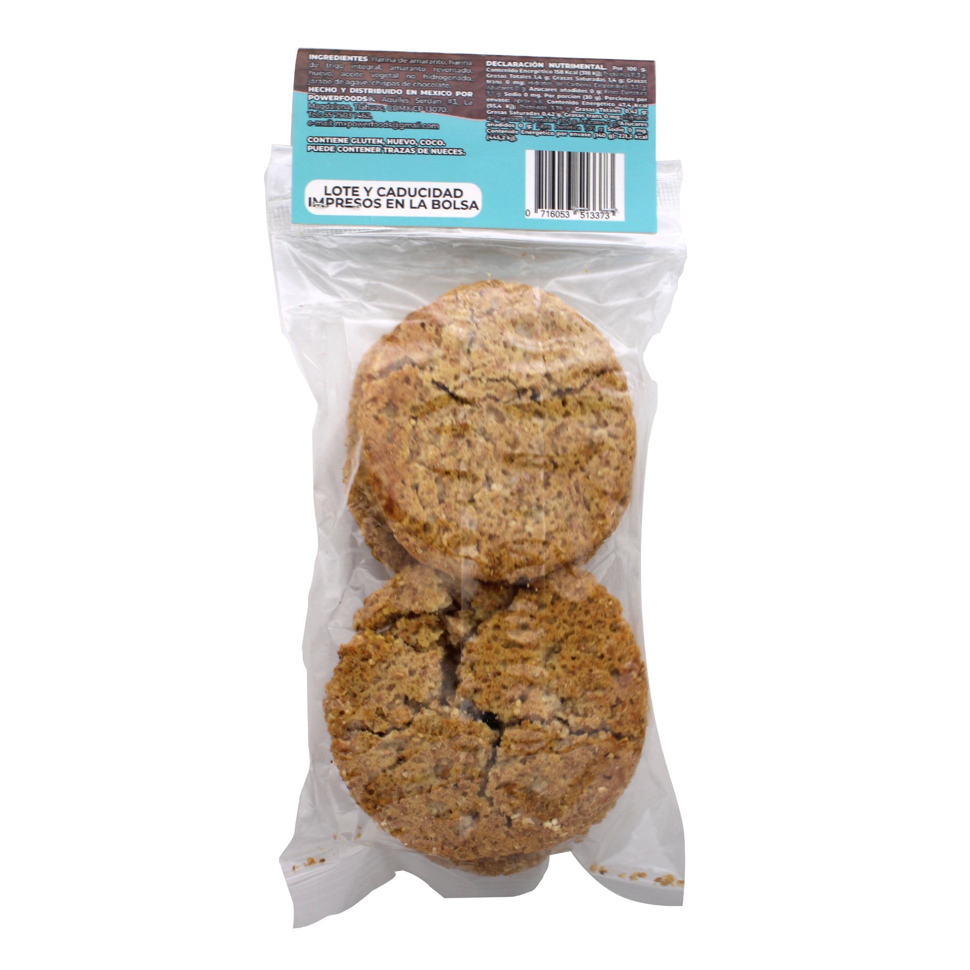 Galletas De Amaranto Con Chispas De Chocolate 140 G (Caja 12)