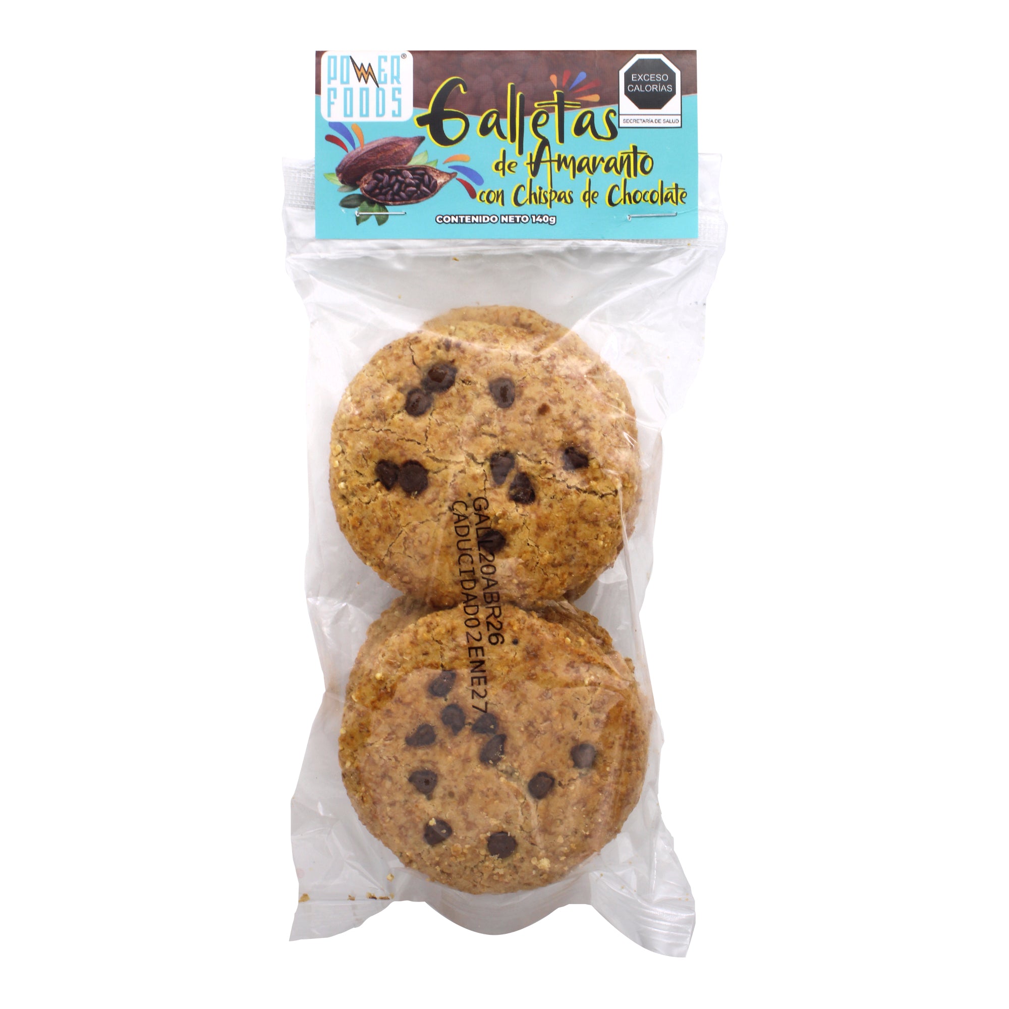Galletas De Amaranto Con Chispas De Chocolate 140 G (Caja 12)