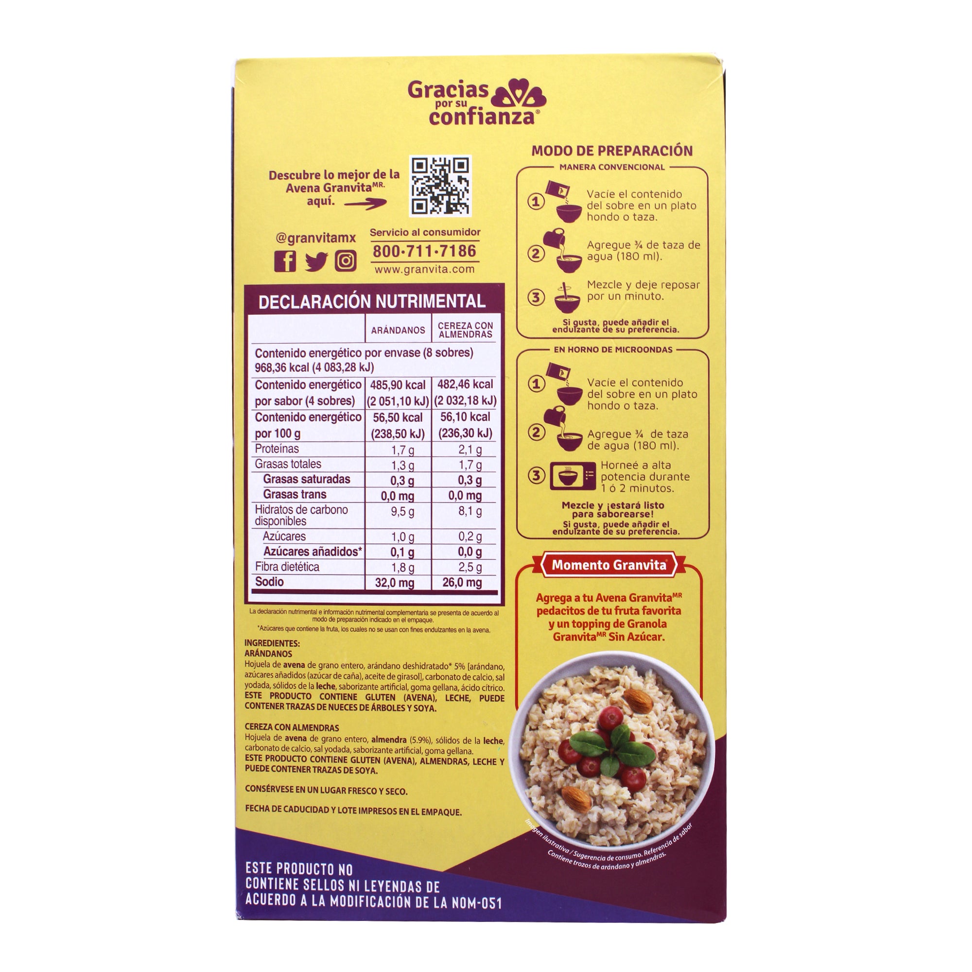 Avena Instantanea Variedad De Frutos Rojos 280 G