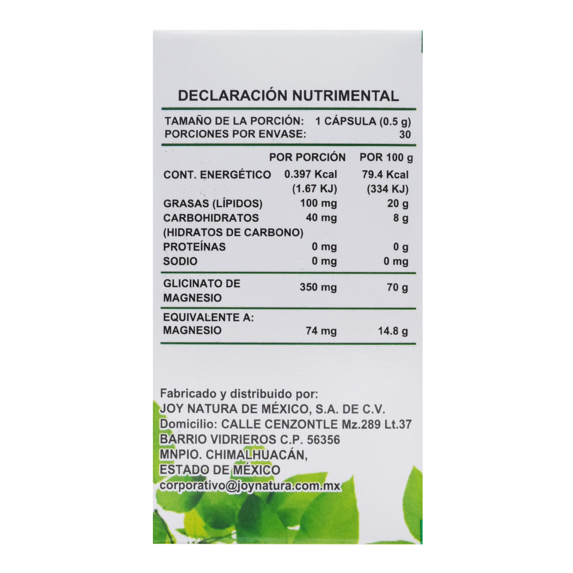 Glicinato De Magnesio 30 Cap