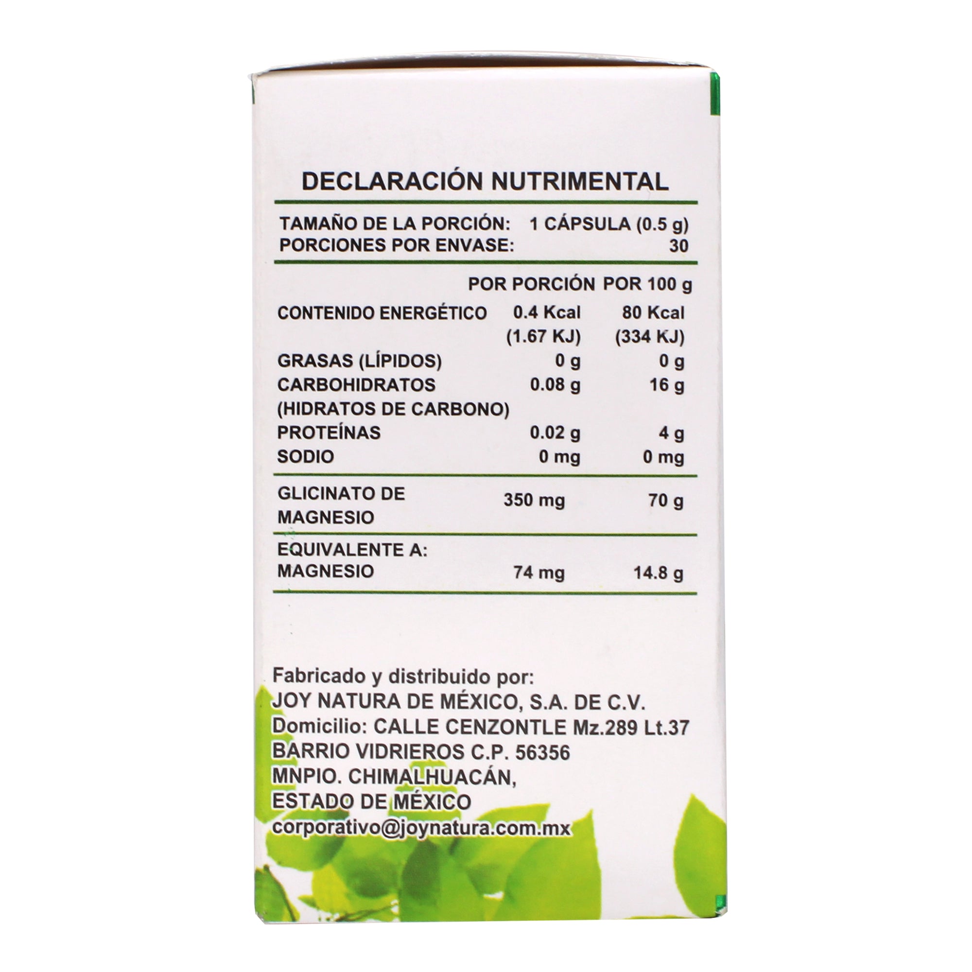 Glicinato De Magnesio 30 Cap