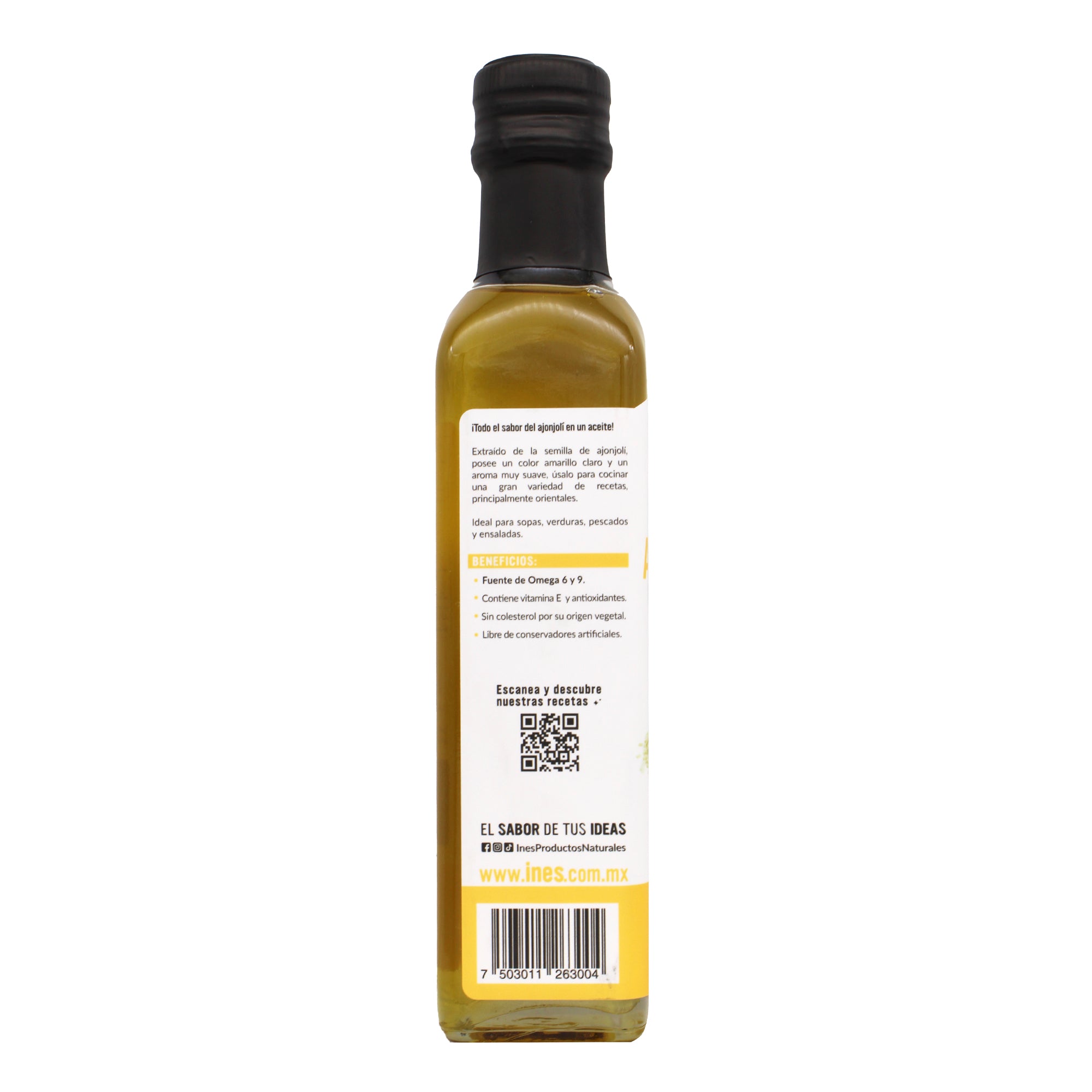 Aceite De Ajonjoli Extravirgen 250 Ml
